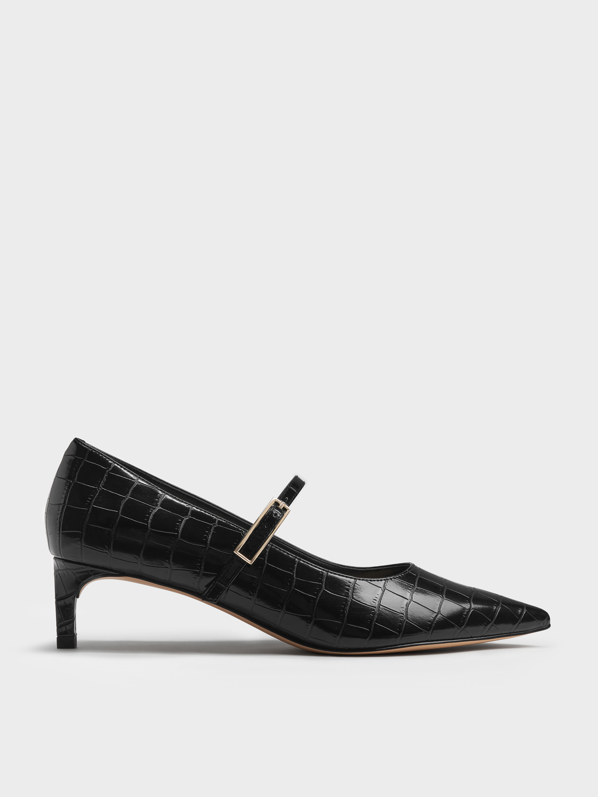 Sapatos Mary Jane Luciana Efeito Crocodilo - CHARLES & KEITH BR