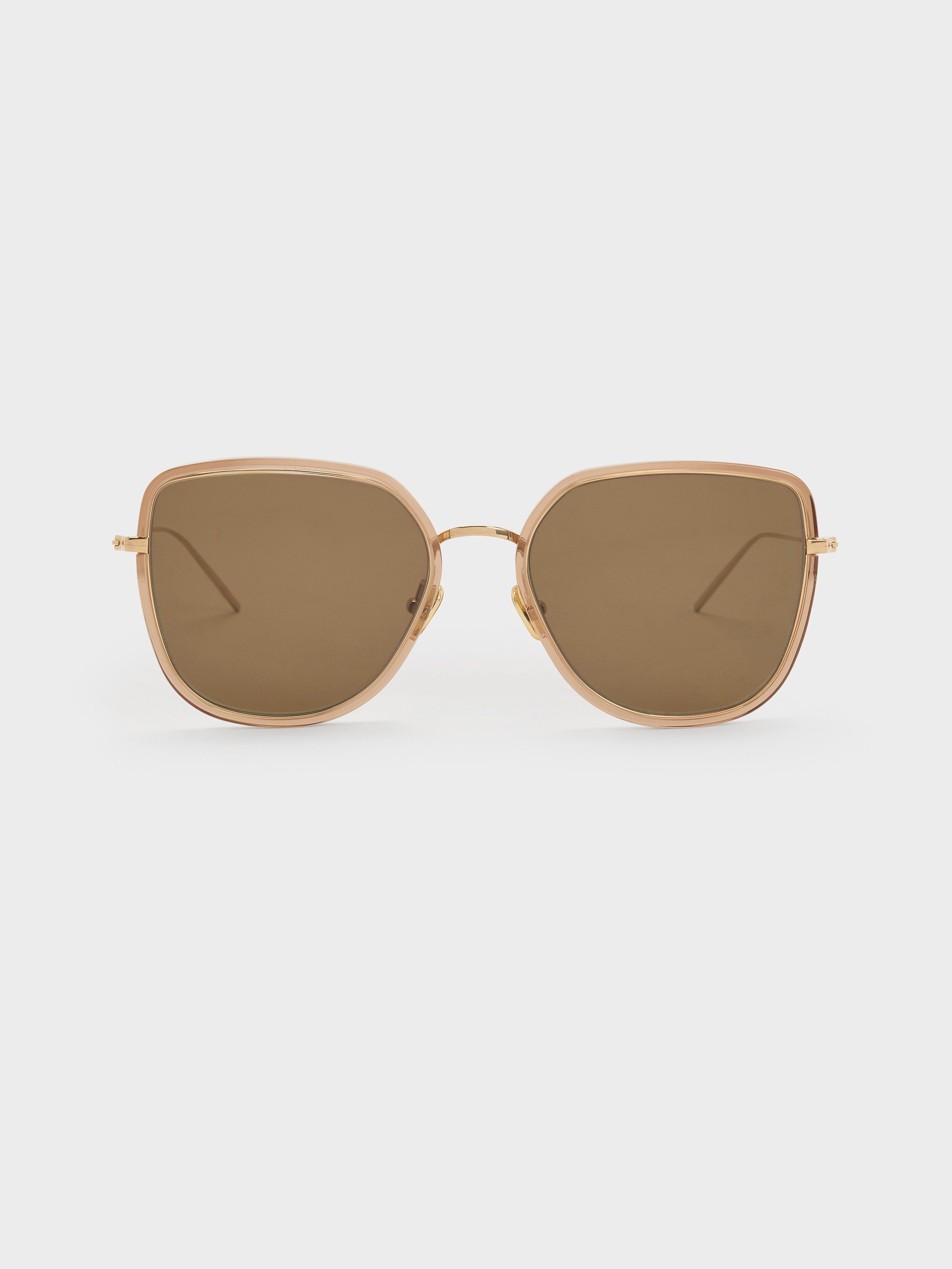 Charles & Keith - Lisbeth Butterfly Sunglasses In Brown