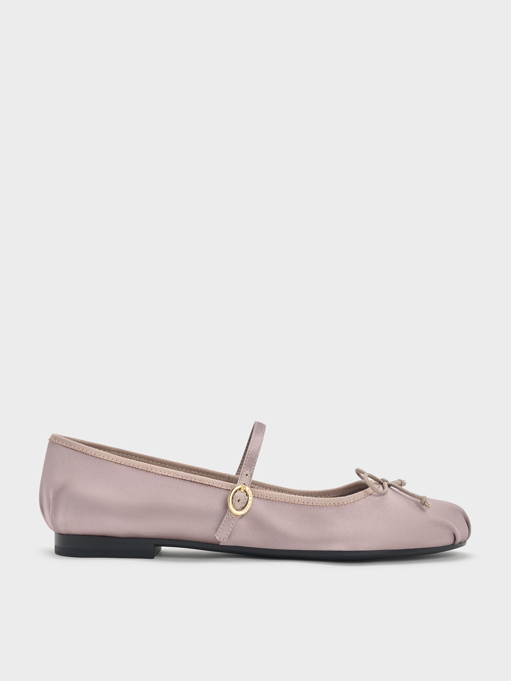 Mauve Emiko Recycled Polyester Bow Mary Jane Flats - CHARLES