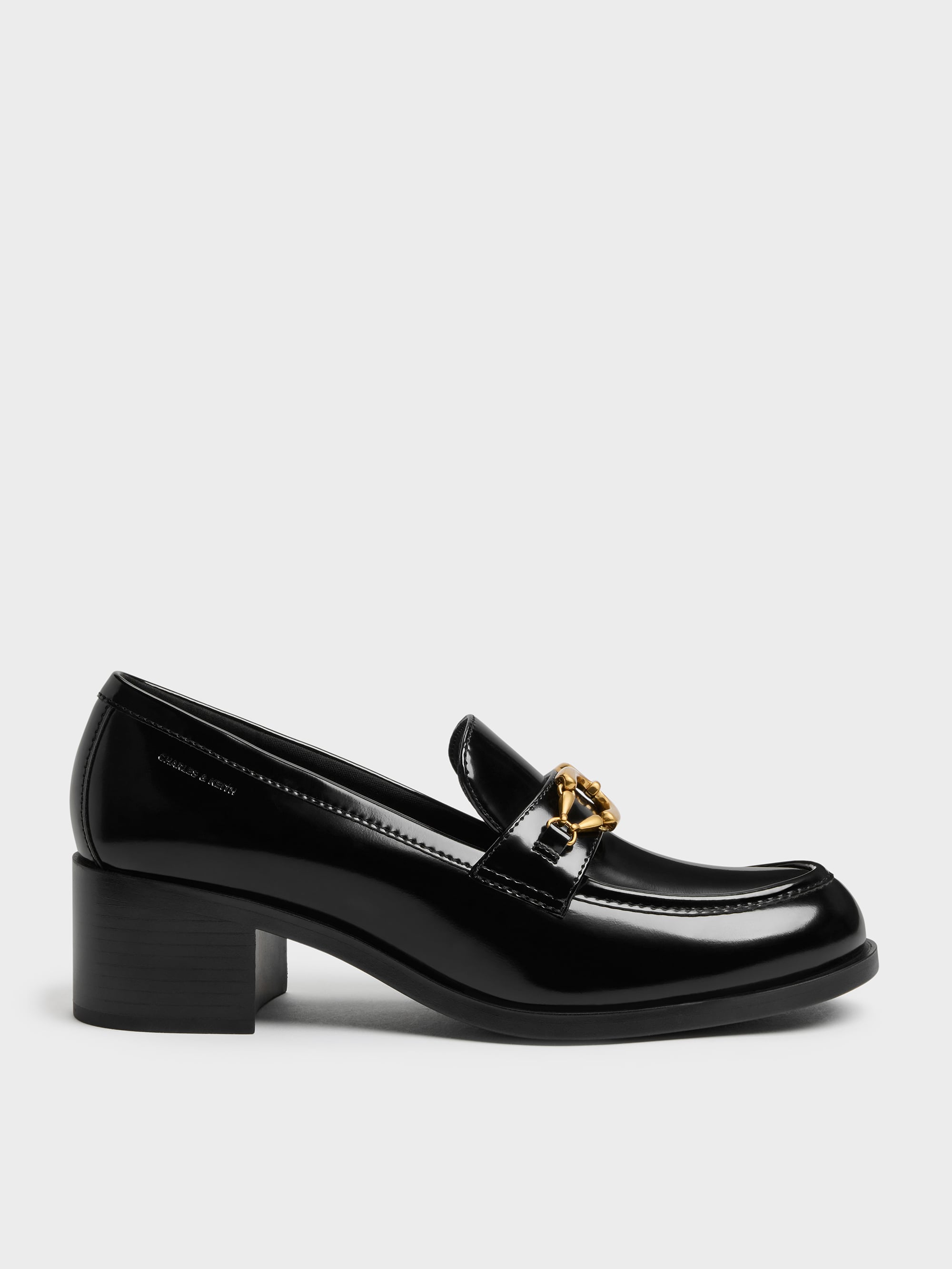 CHARLES & KEITH - Metallic-Buckle Loafer Pumps