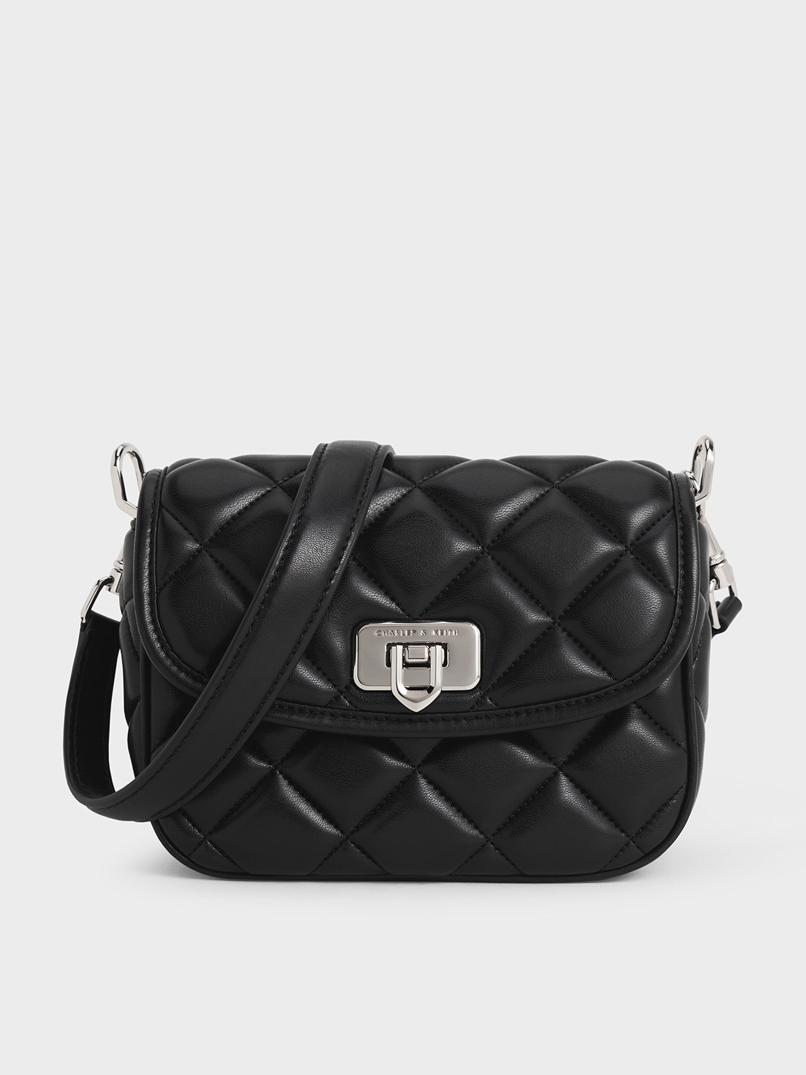Black Cressida Quilted Crossbody Bag CHARLES KEITH US