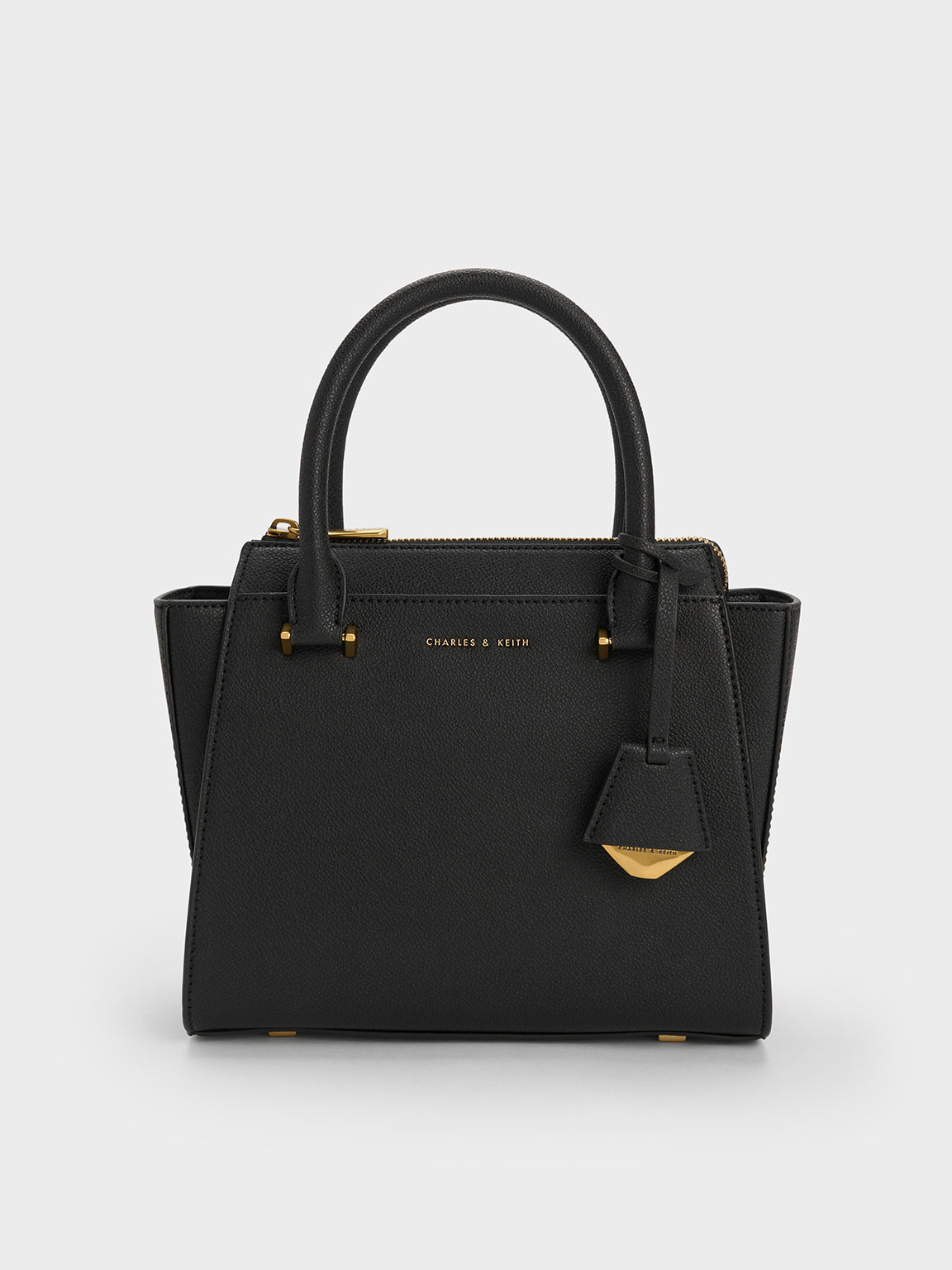 Charles & Keith Trapeze Tote Bag In Black