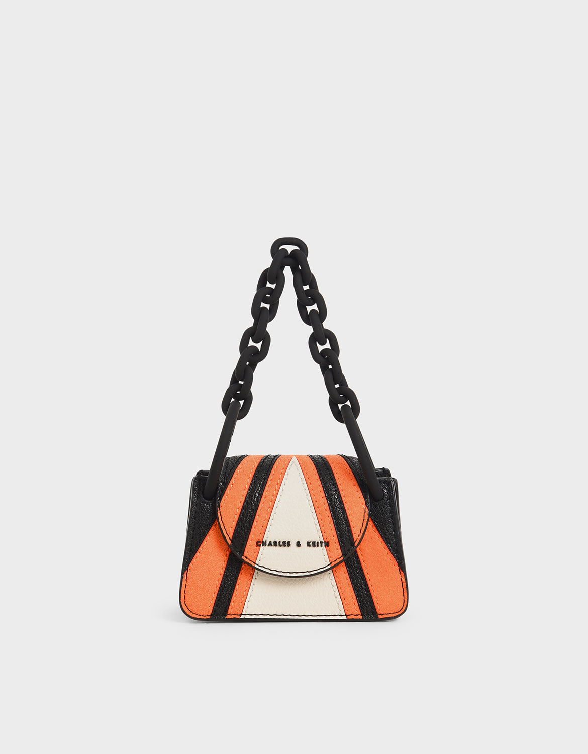 charles and keith textured chain handle bag