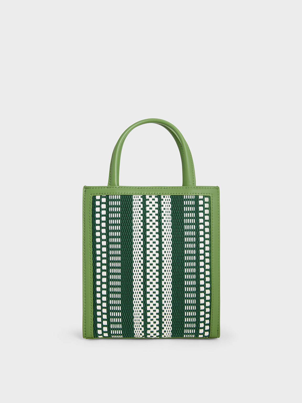 Lime Woven Double Handle Tote Bag - CHARLES & KEITH KH
