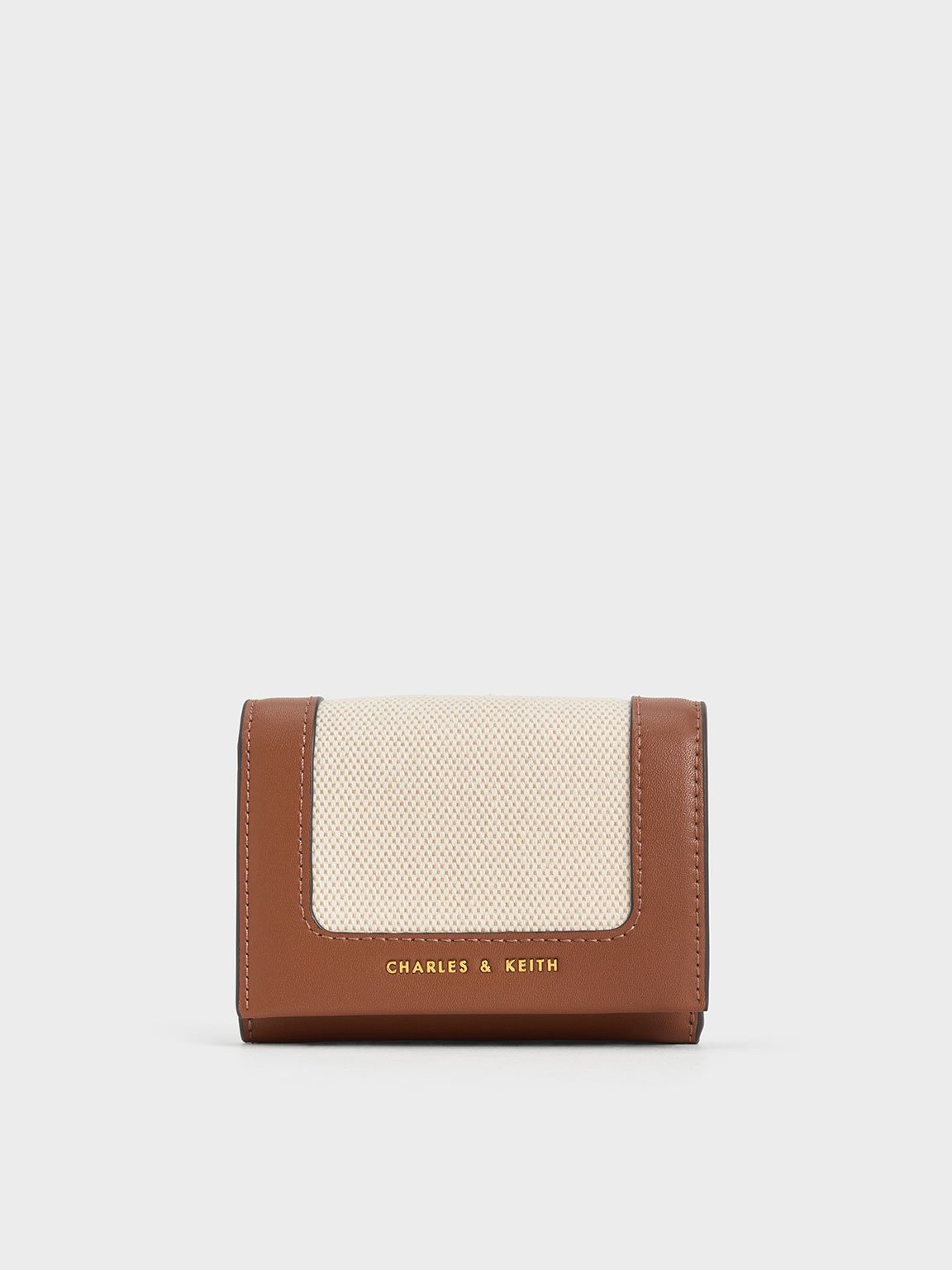 Charles & Keith Daylla Canvas Wallet In Tan