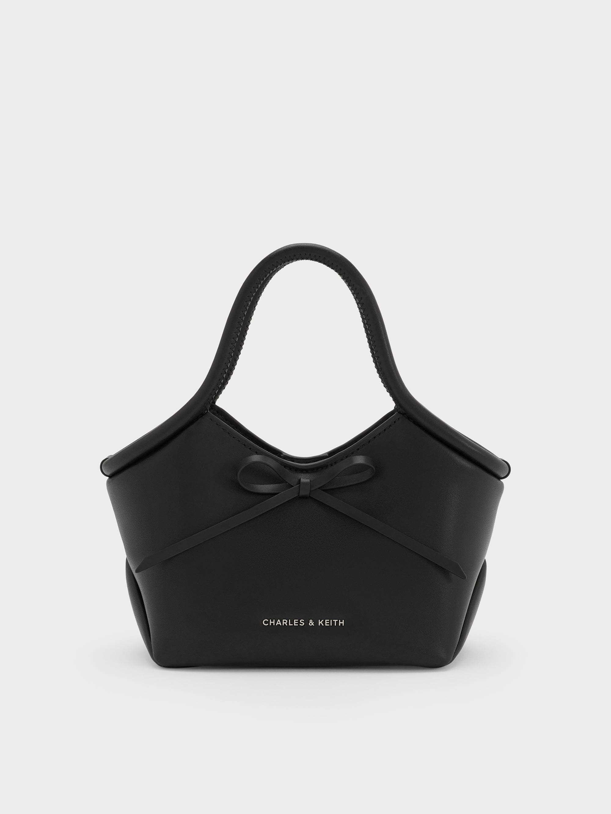 Hazel Bow Tubular Top Handle Bag - Noir - CHARLES & KEITH