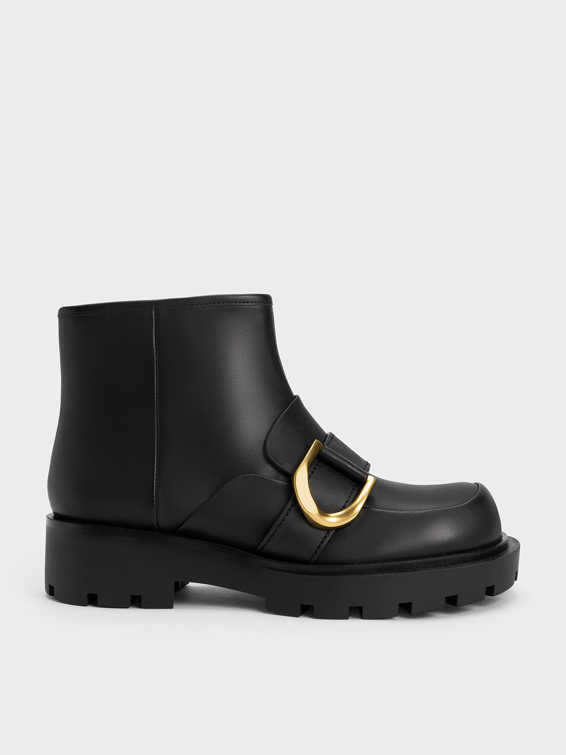 Black Gabine Loafer Ankle Boots - CHARLES & KEITH CA