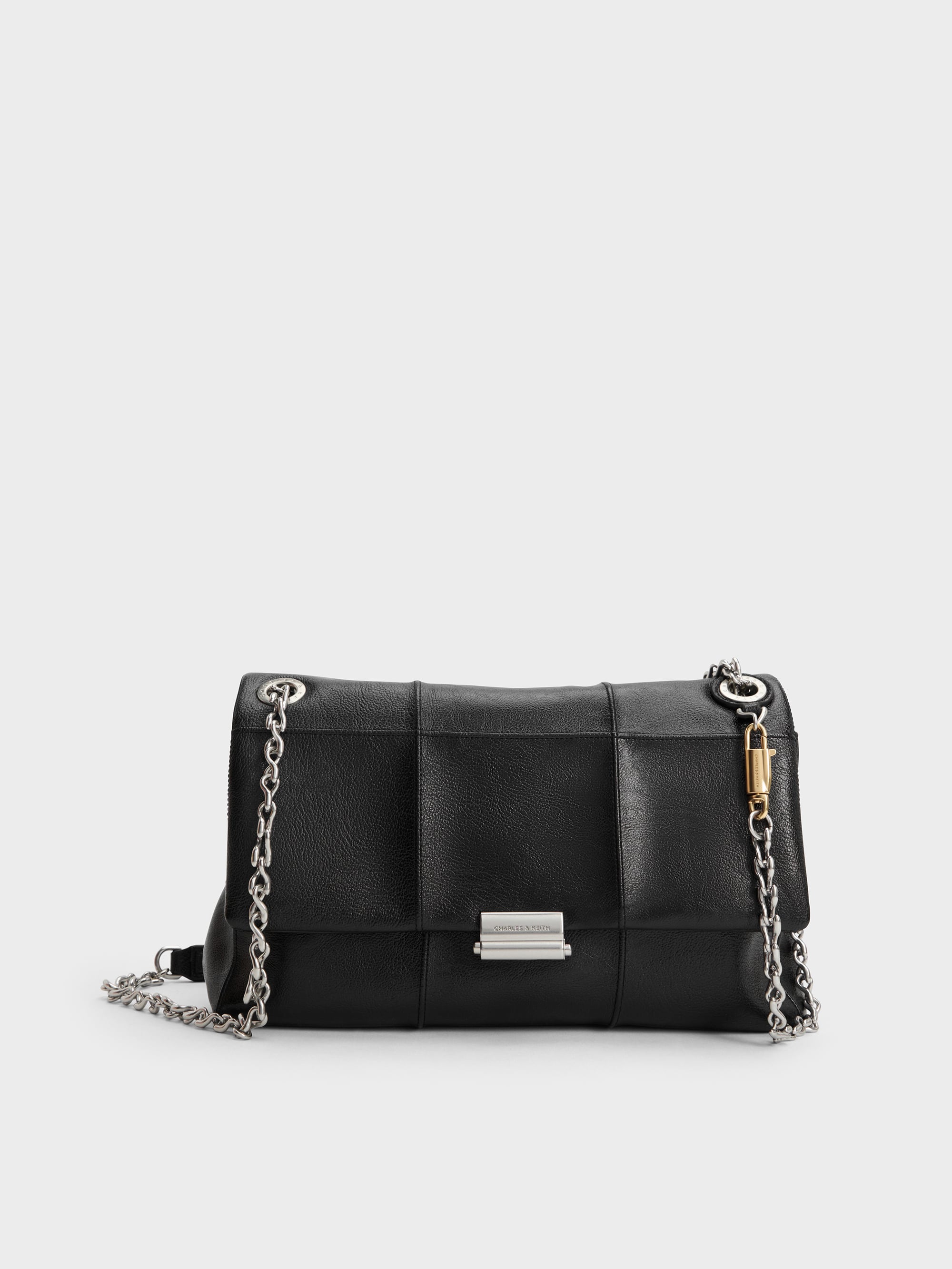 Charles & Keith - Delfina Quilted Chain-Strap Shoulder Bag