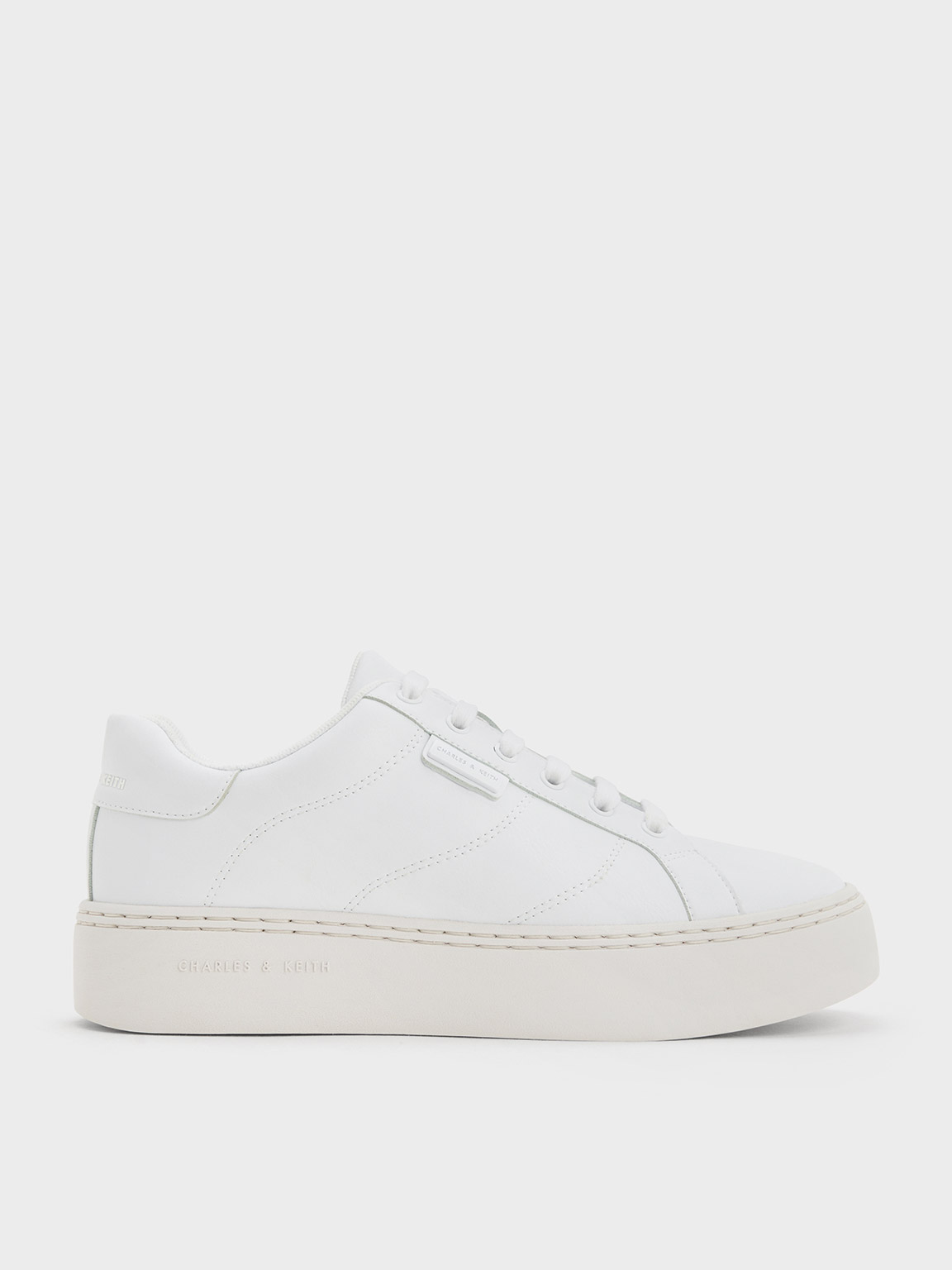 White LaceUp Sneakers CHARLES & KEITH US