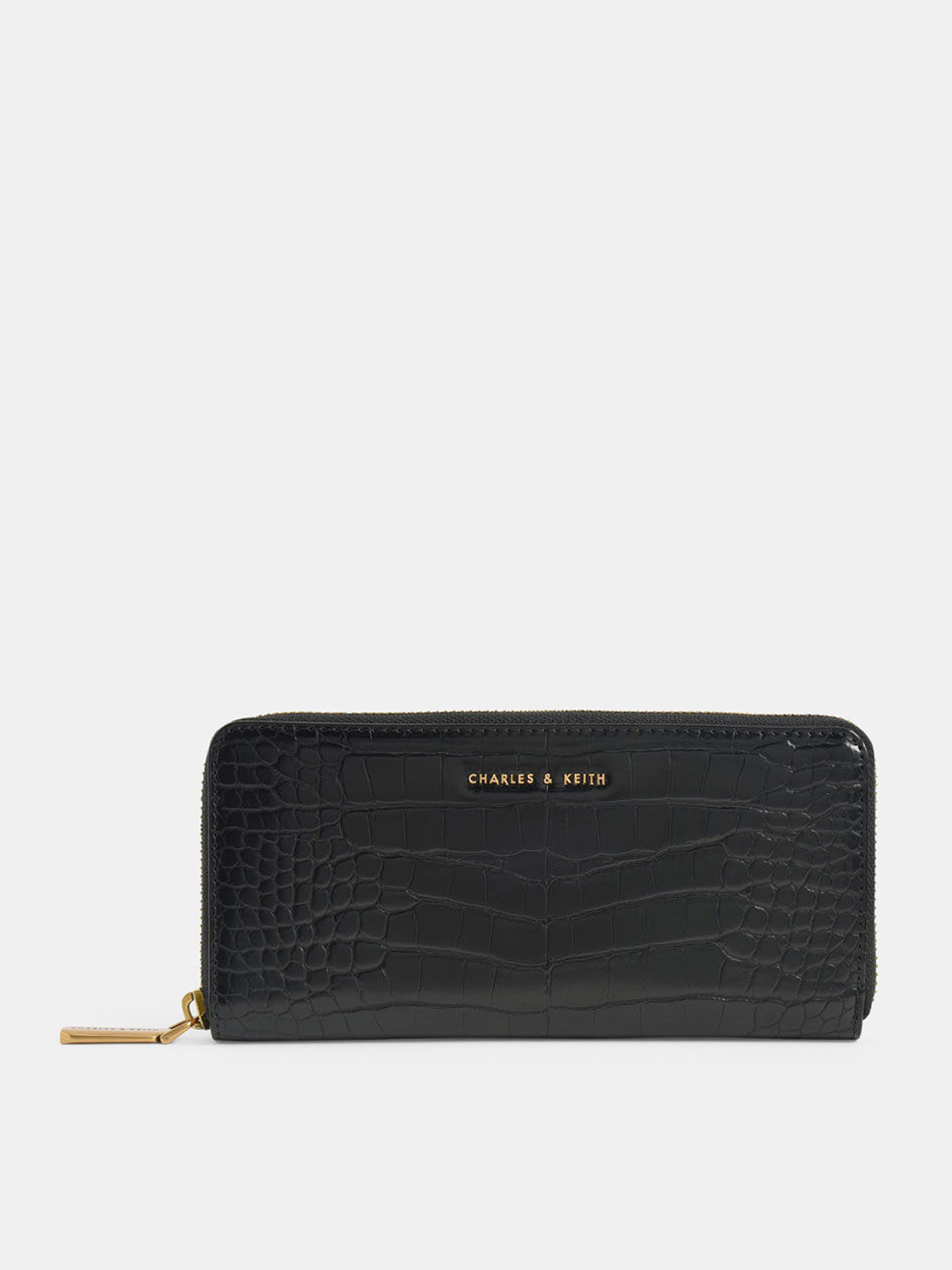 Charles & Keith Women's Croc-effect Long Wallet