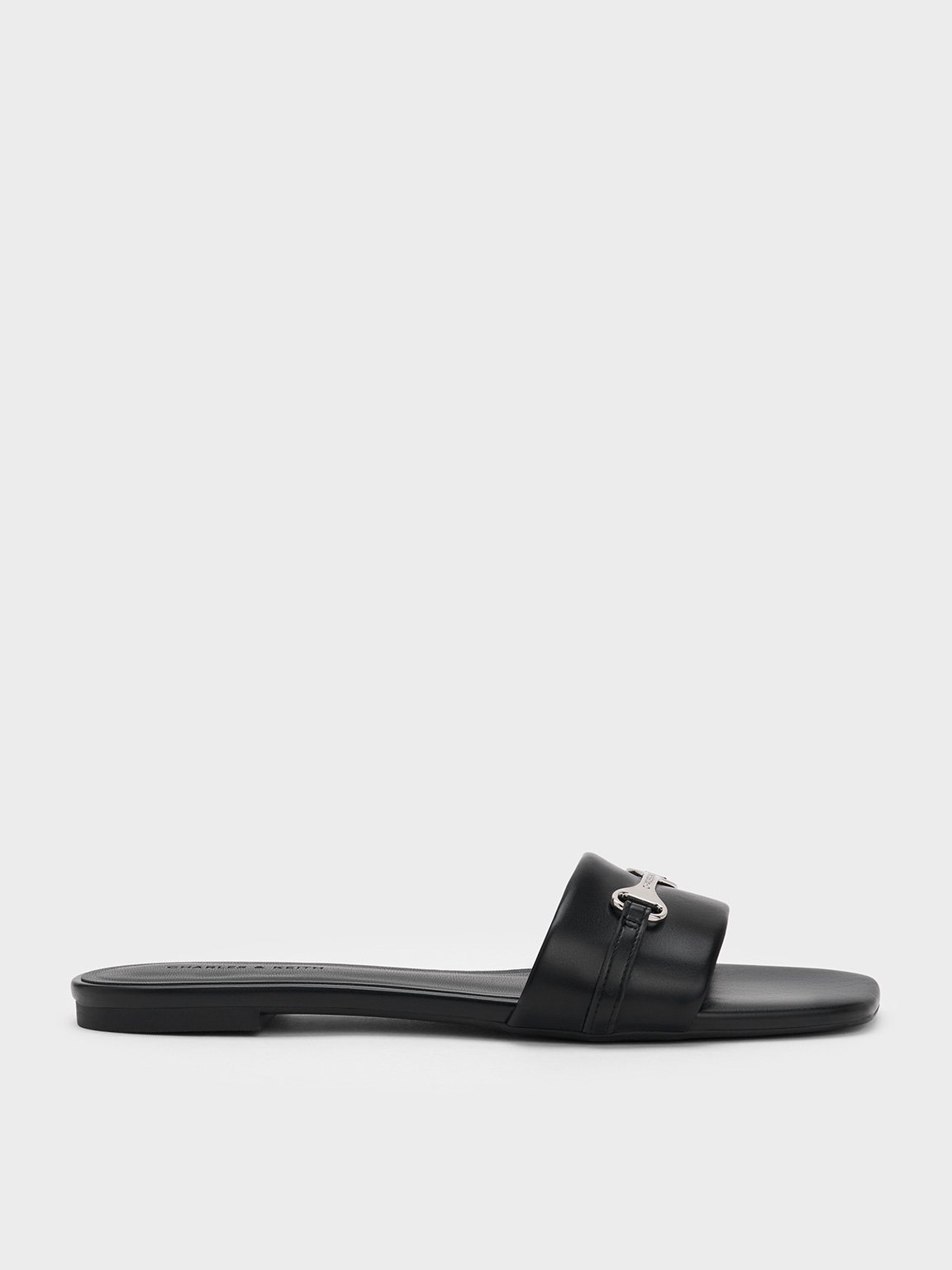 Charles & Keith - Leslie Slide Sandals In Black