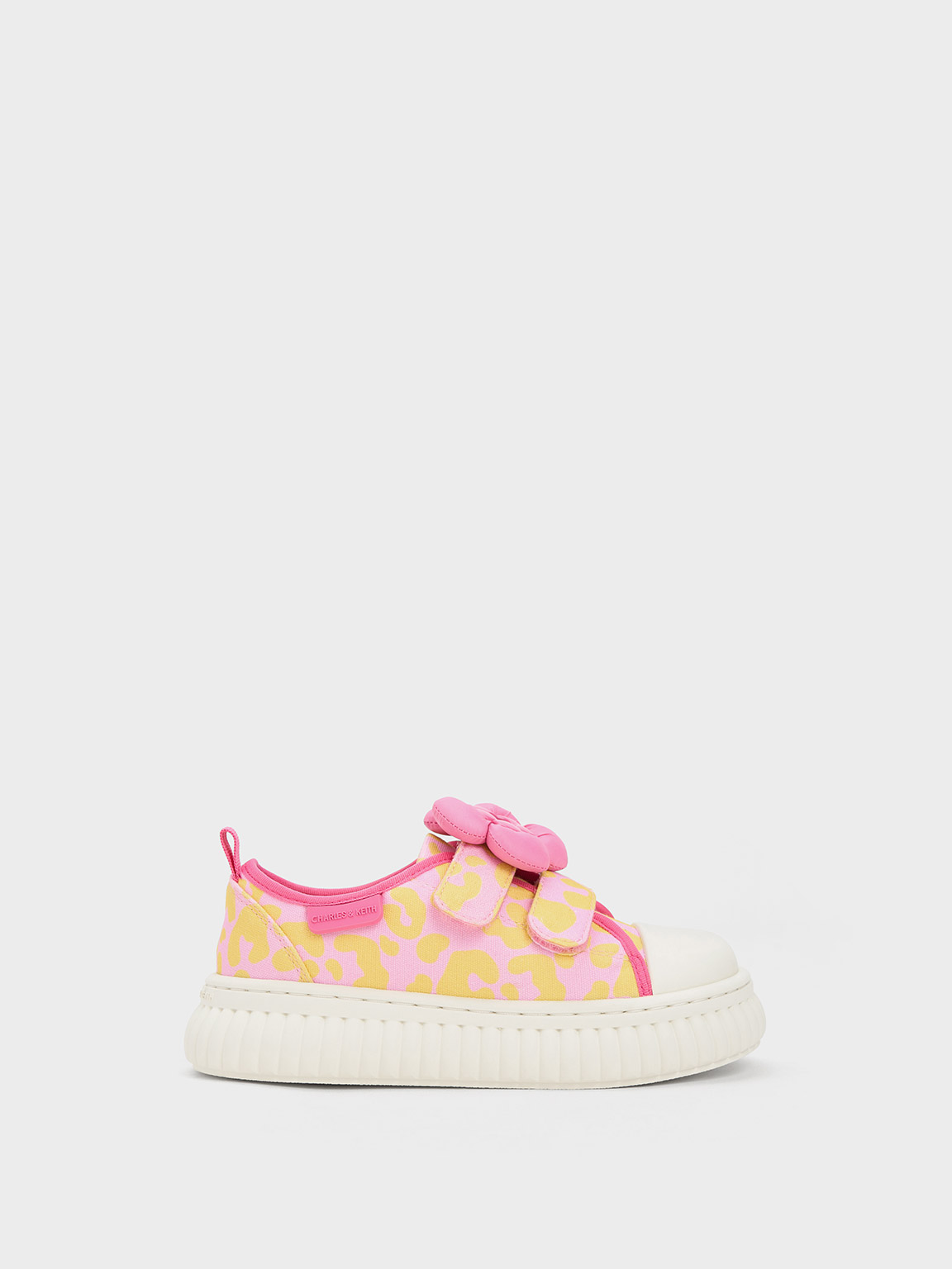 Charles & Keith - Girls' Puffy Flower Printed Sneakers In Light Pink