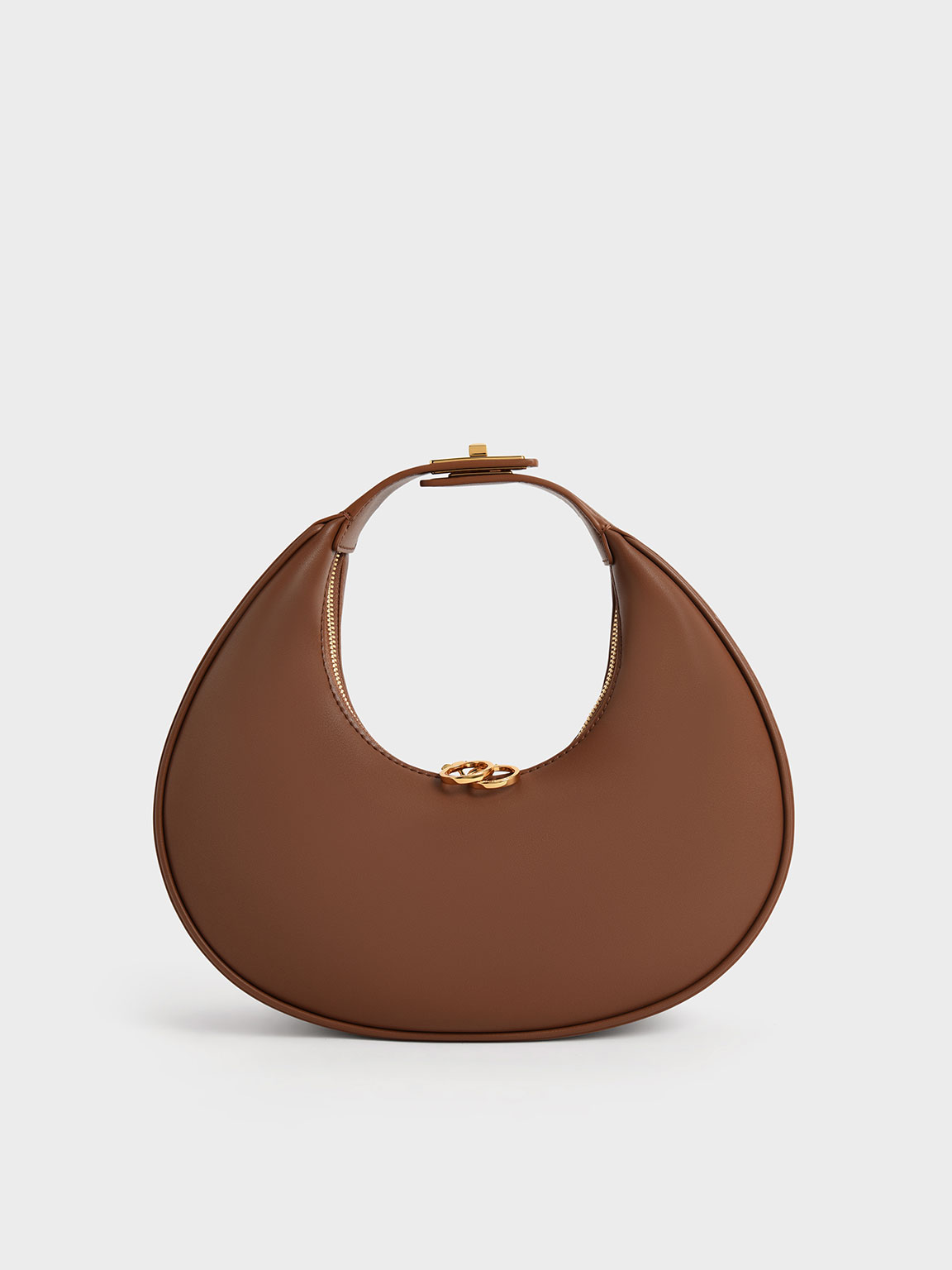 Brown Crescent Hobo Bag - CHARLES & KEITH CL