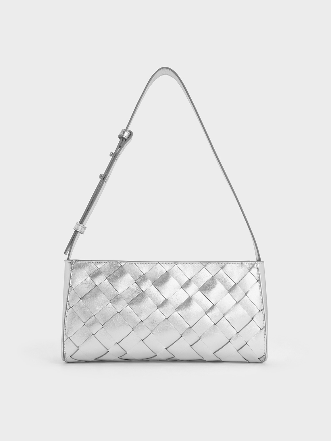 ★CHARLES&KEITH Ivette Woven Elongated Shoulder Bag/送料込 Cream Ivette Woven Elongated Shoulder Bag - CHARLES & KEITH MT