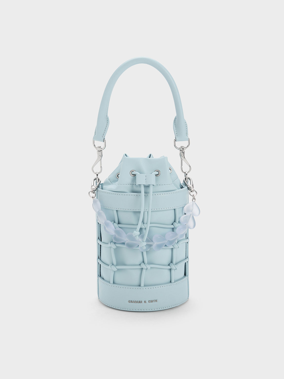 Light Blue Zetta Checkered Bucket Bag - CHARLES & KEITH US