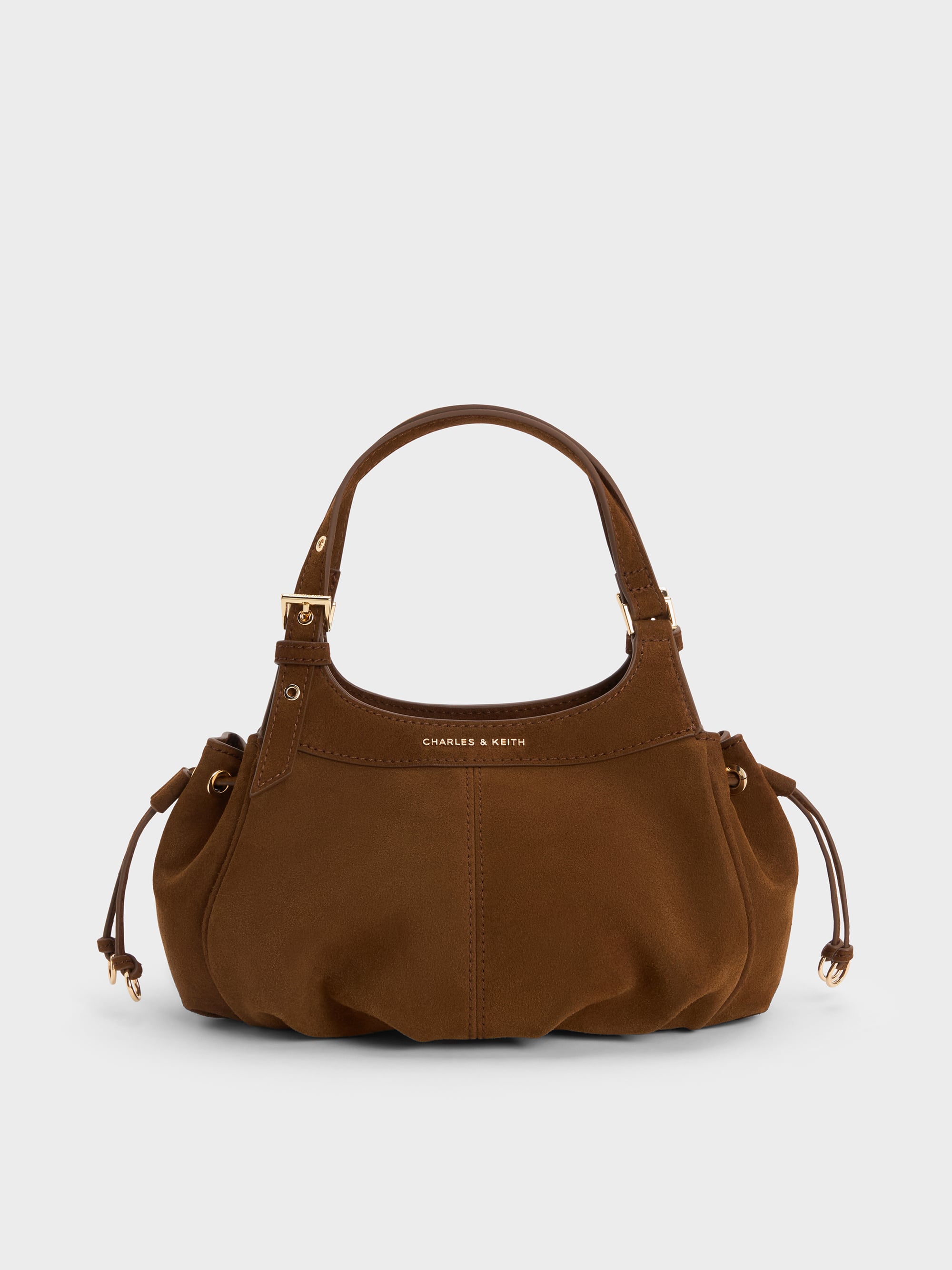 Mini Lillith Drawstring Bucket Bag - Pecan Brown - CHARLES & KEITH US
