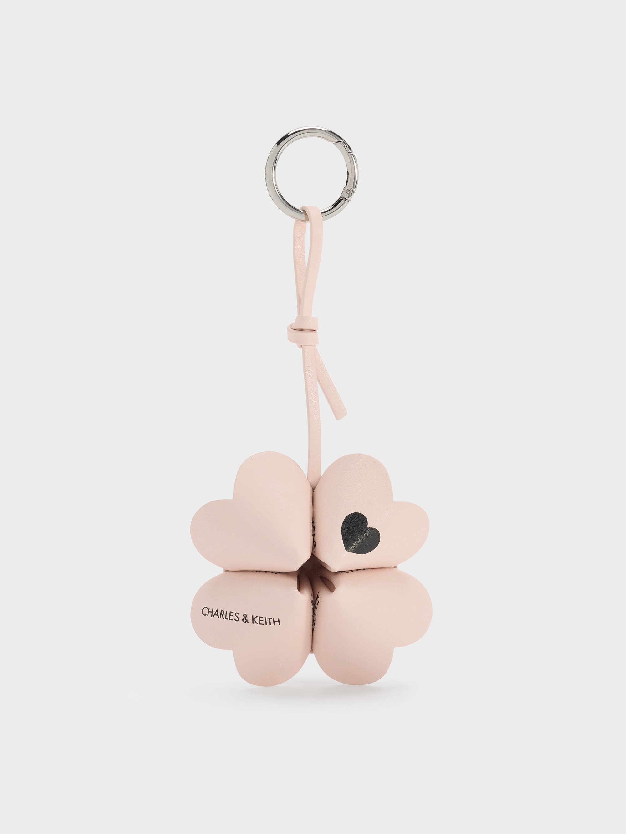 Powder Pink Four-Leaf Clover Heart Charm - Powder Pink - CHARLES