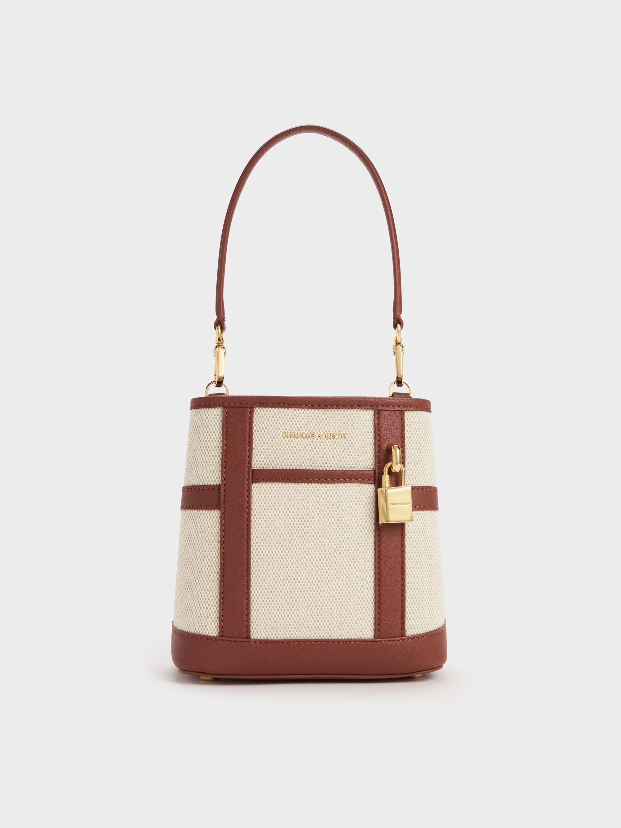 Scottie Canvas Bucket Bag - Brick - CHARLES & KEITH US