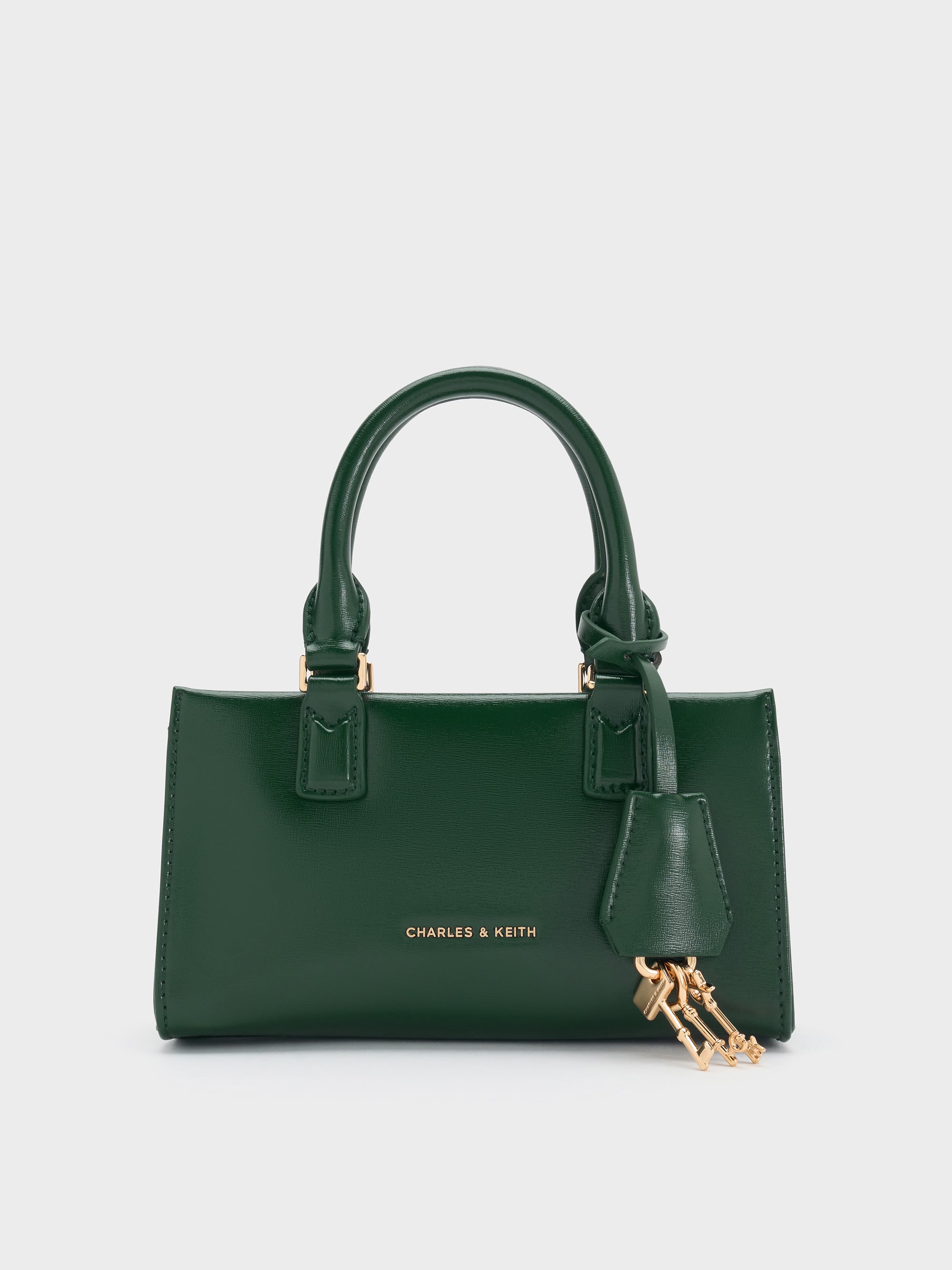 Kerry ✧‧˚様 Mini Kerry Top Handle Bag - Dark Green - CHARLES & KEITH International