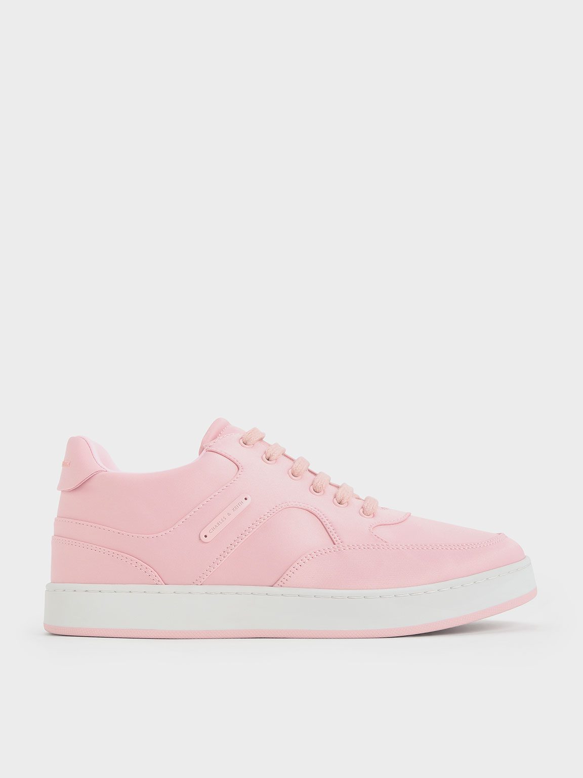 Charles & Keith Satin Low-top Sneakers In Pink