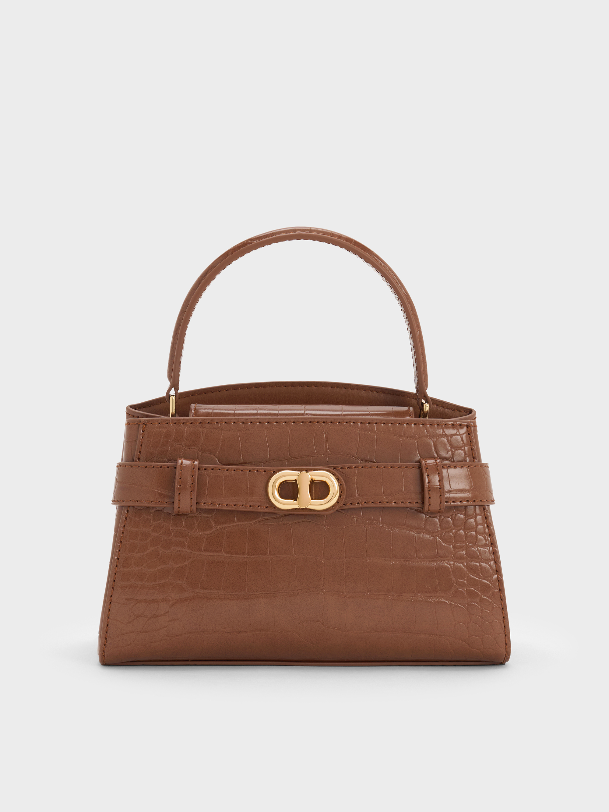 Charles & Keith - Aubrielle Croc-effect Top Handle Bag