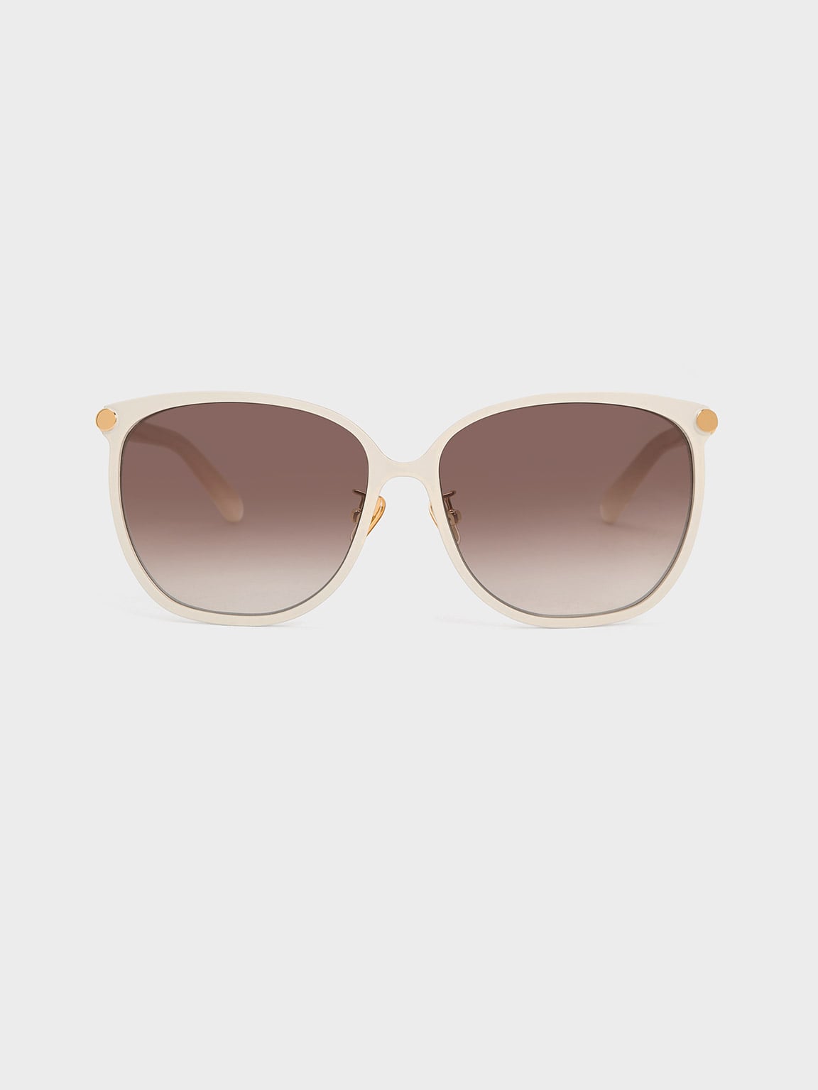 Charles & Keith Oversized Square Sunglasses In Cream