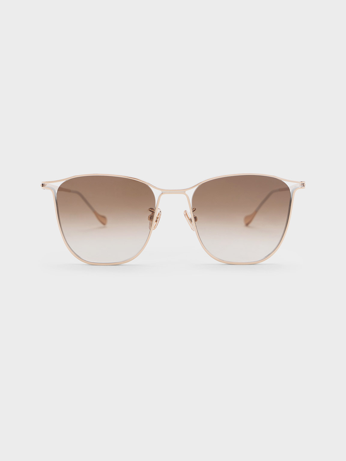 Charles & Keith Wire Frame Butterfly Sunglasses In Cream
