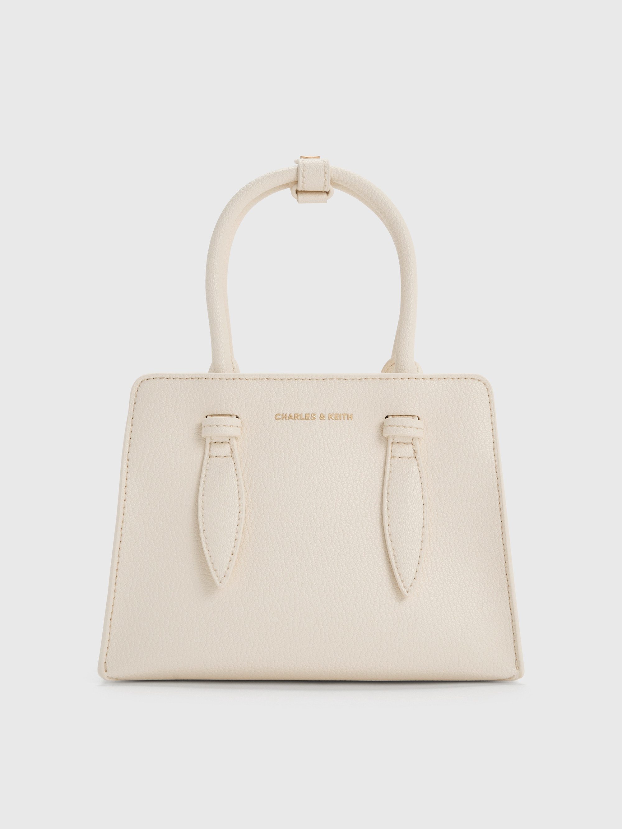 Allyn Structured Trapeze Tote Bag - Cream - CHARLES & KEITH US