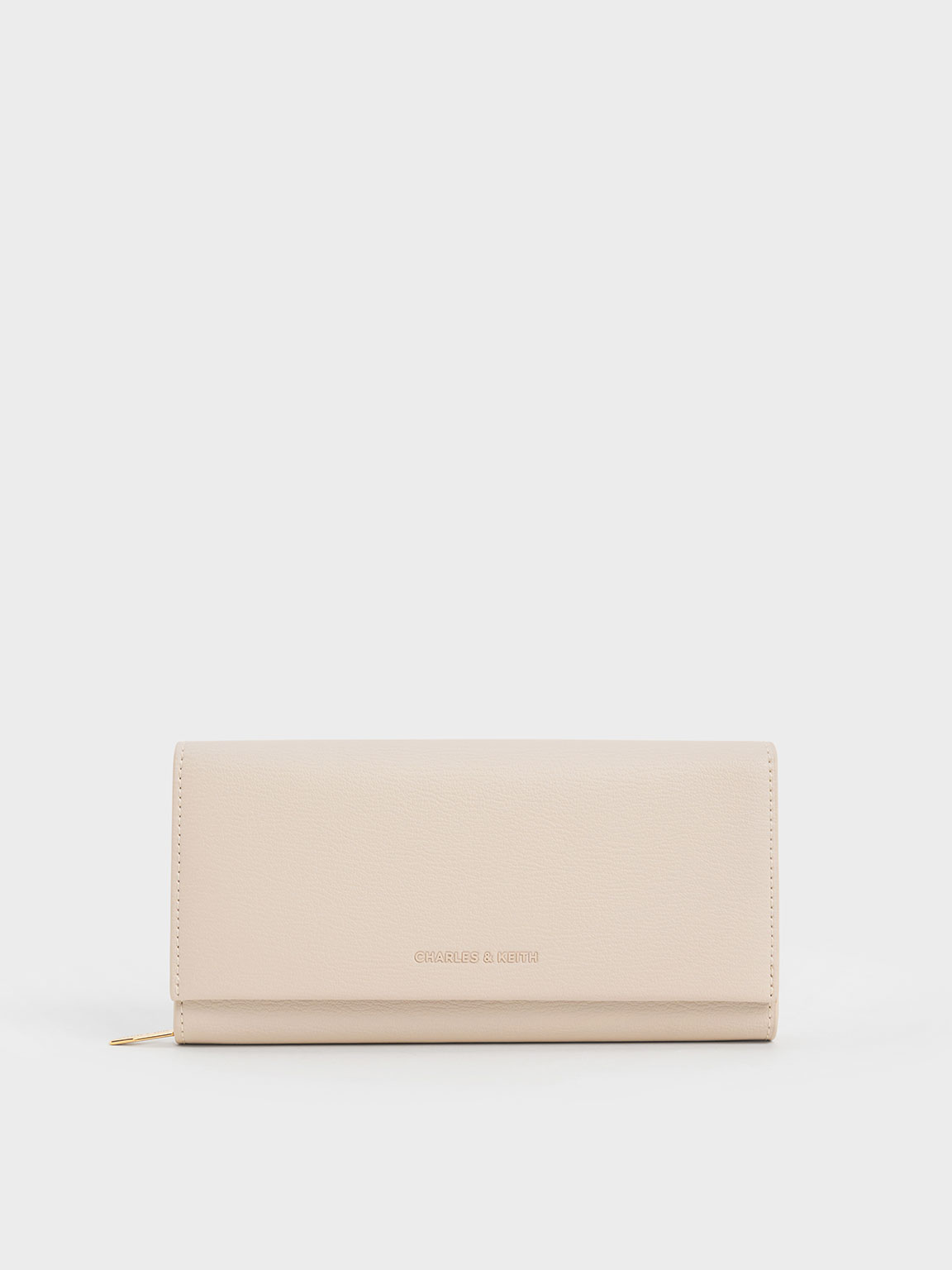 Charles & Keith Tassel Detail Long Wallet In Oat