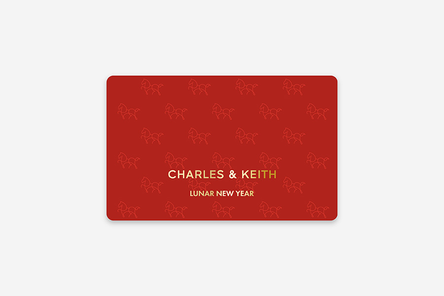 Lunar New Year Gift Card - Horse Print Red, Maroon, giftLanding