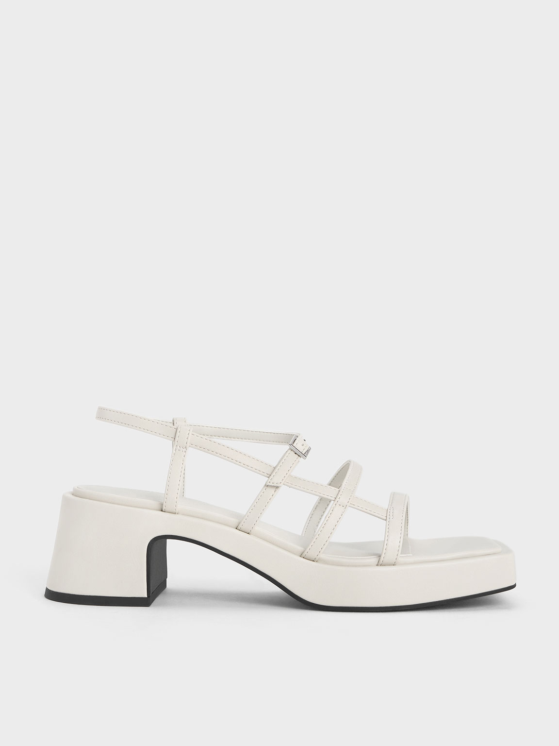Charles & Keith Selene Strappy Sandals In Chalk