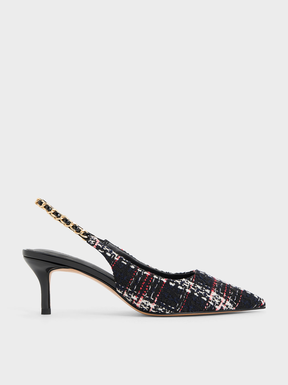 Multicoloured Braided-Chain Slingback Pumps - CHARLES & KEITH BD