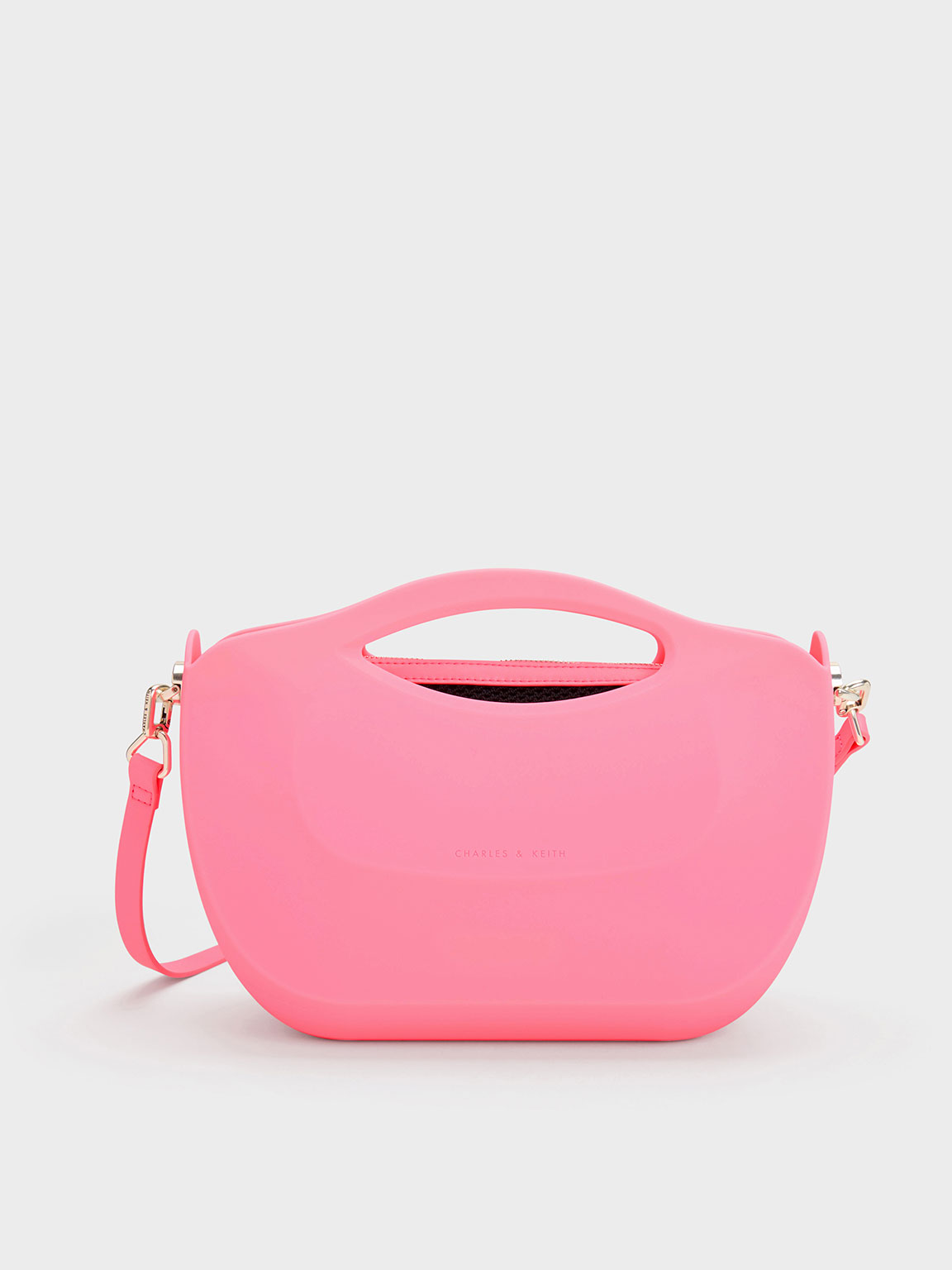 Charles & Keith Cocoon Curved Handle Bag In Pink