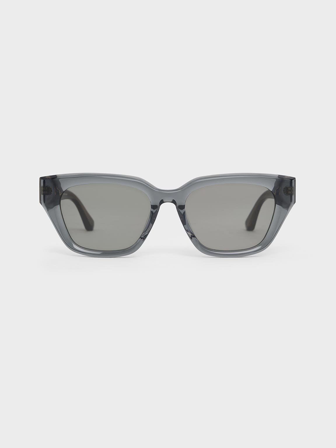 Charles & Keith - Recycled Acetate Cat-eye Sunglasses In Navy