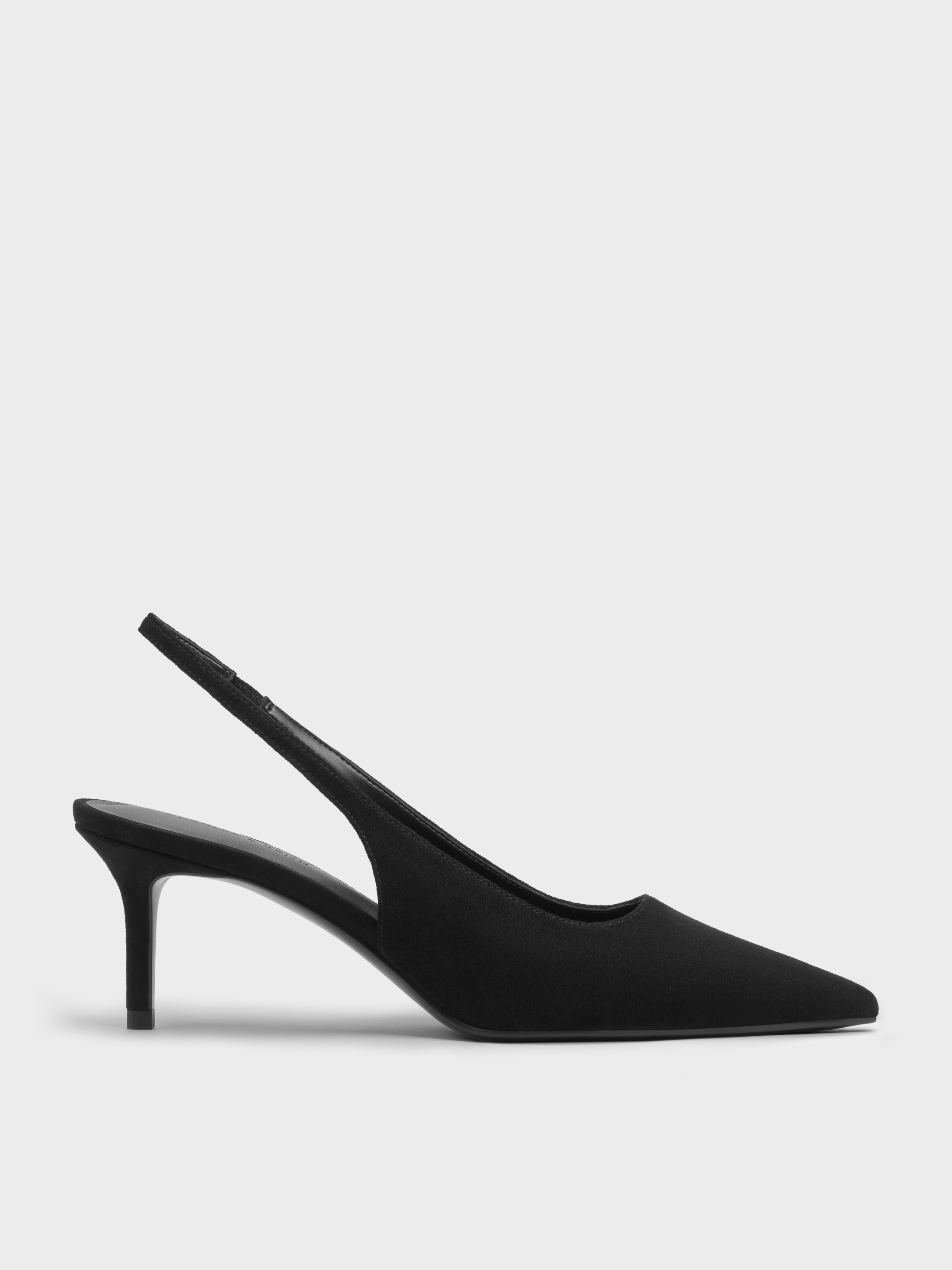Charles & Keith - Kaia Faux Suede Pointed Slingback Pumps