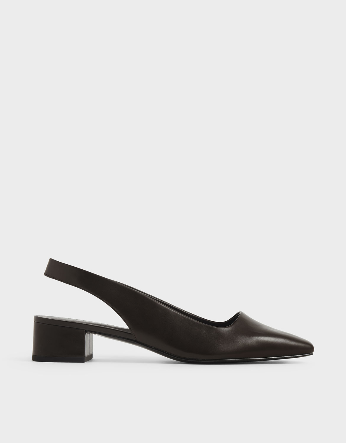 Square Toe Block Heel Slingback Pumps 