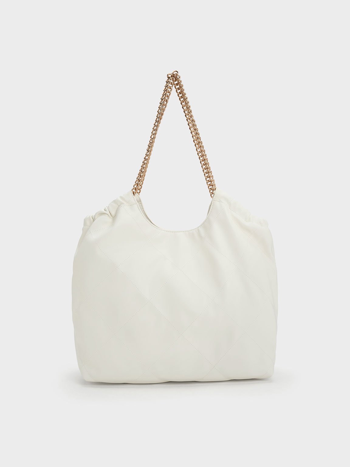 Charles & Keith Braided Handle Tote Bag In White