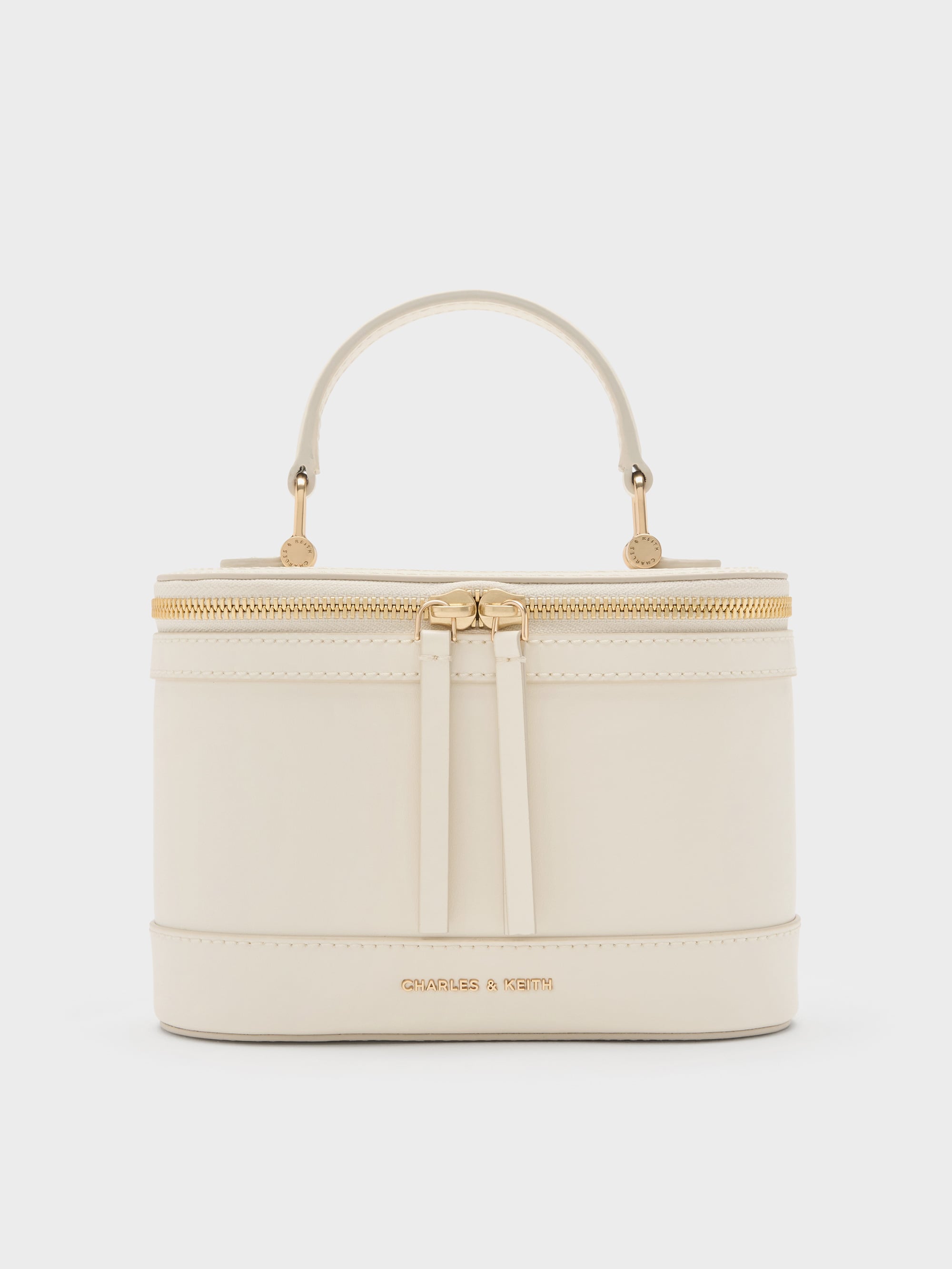 Enola Top Handle Vanity Bag - Cream - CHARLES & KEITH US