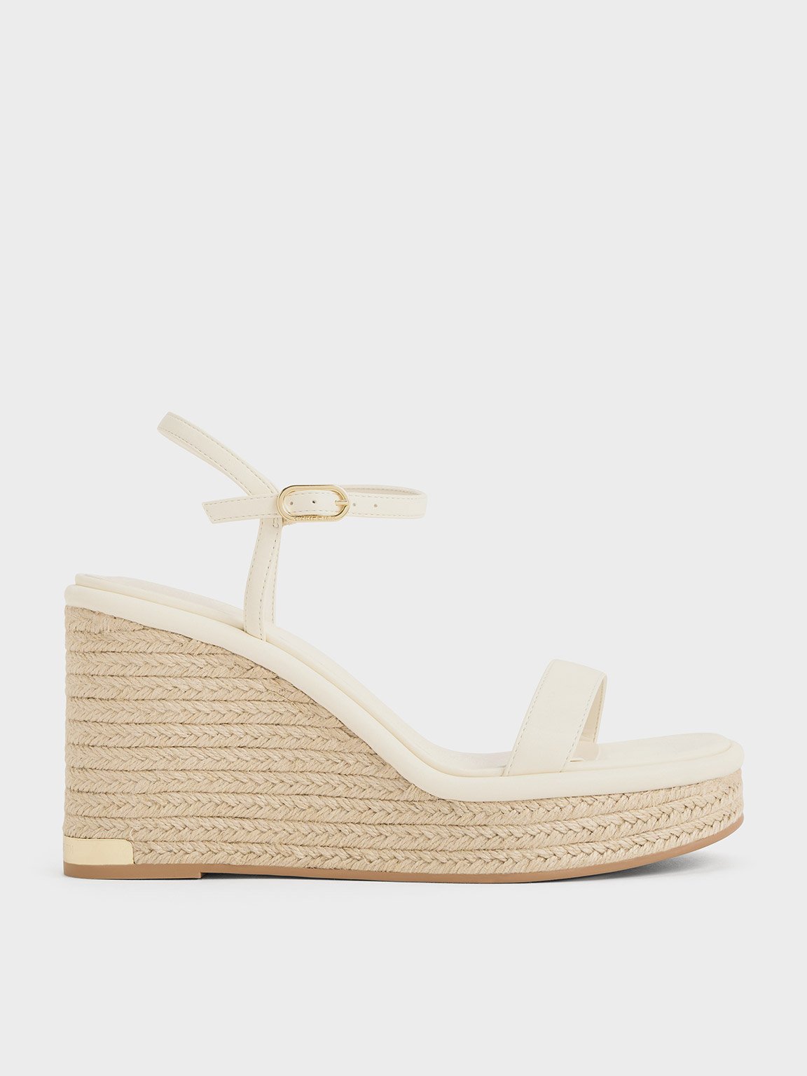 Charles & Keith Espadrille Wedges In Cream