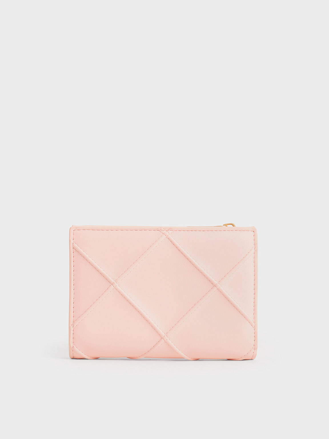 Charles & Keith Eleni Quilted Wallet In Pink