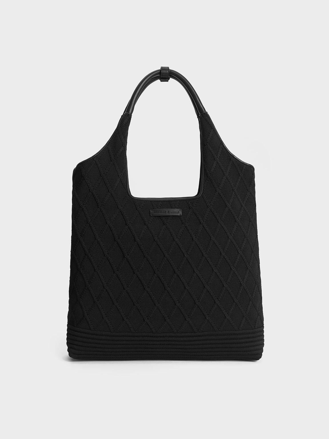 Black Willa Knitted Tote Bag - Black - Bags - CHARLES & KEITH KR