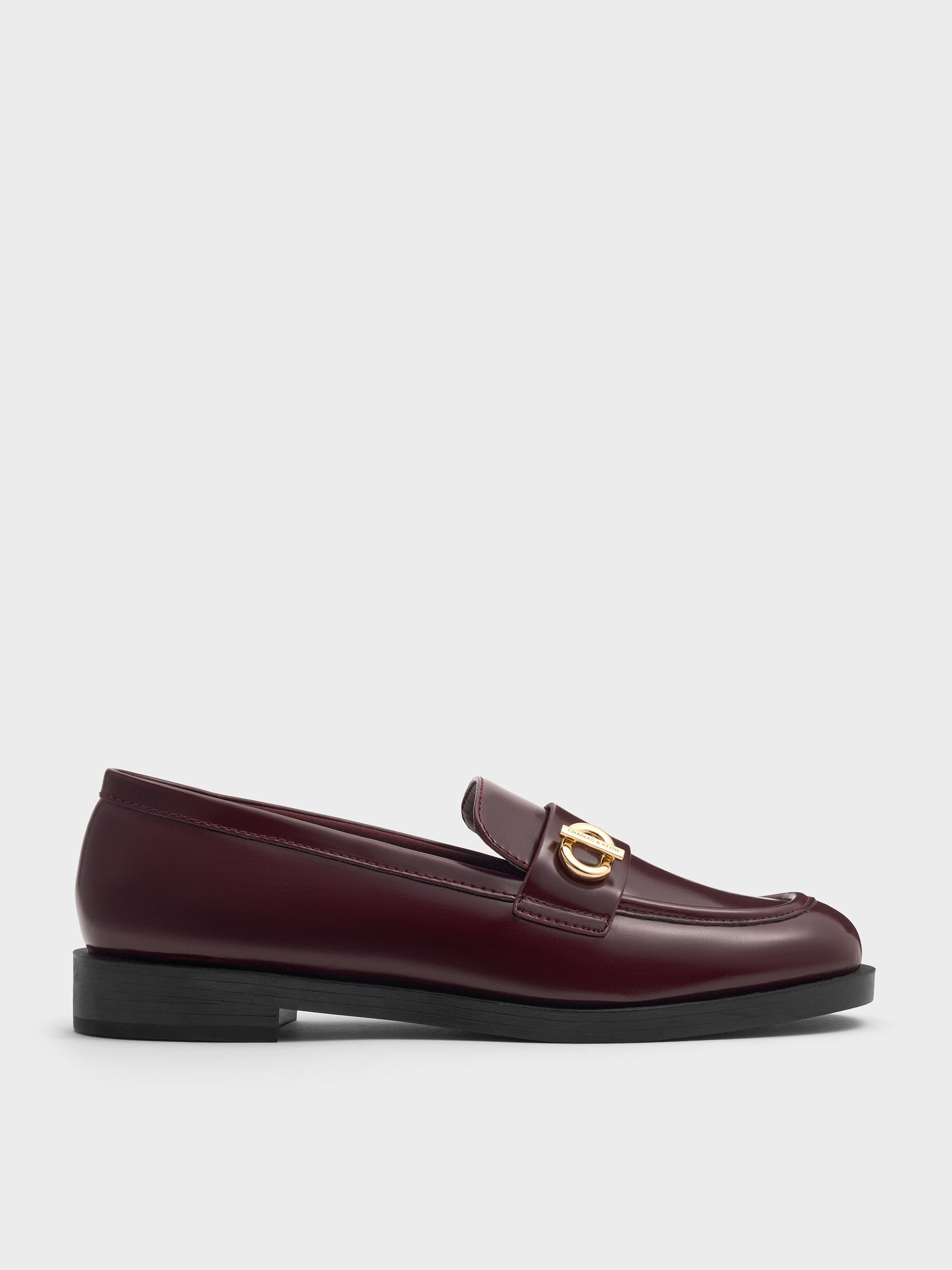 Marley Metallic-Accent Loafers - Borgonha - CHARLES & KEITH BR