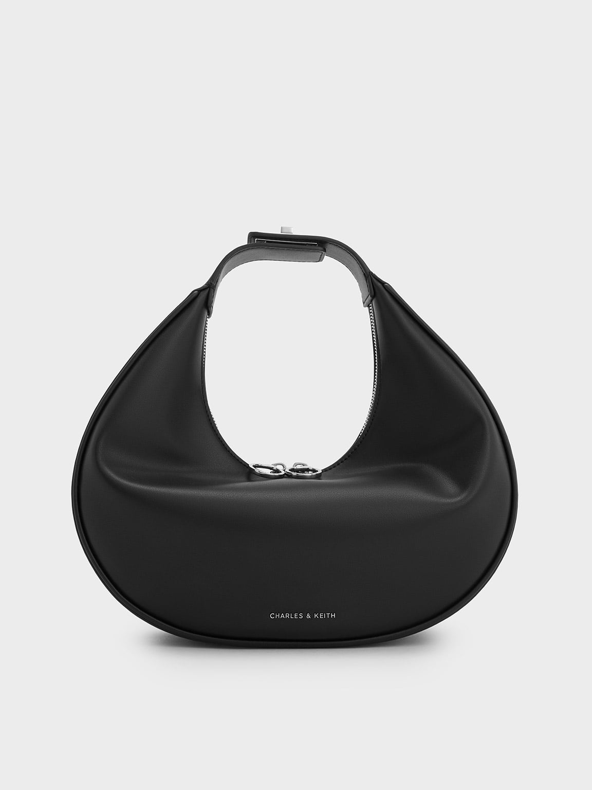 Noir Crescent Hobo Bag - CHARLES & KEITH PH