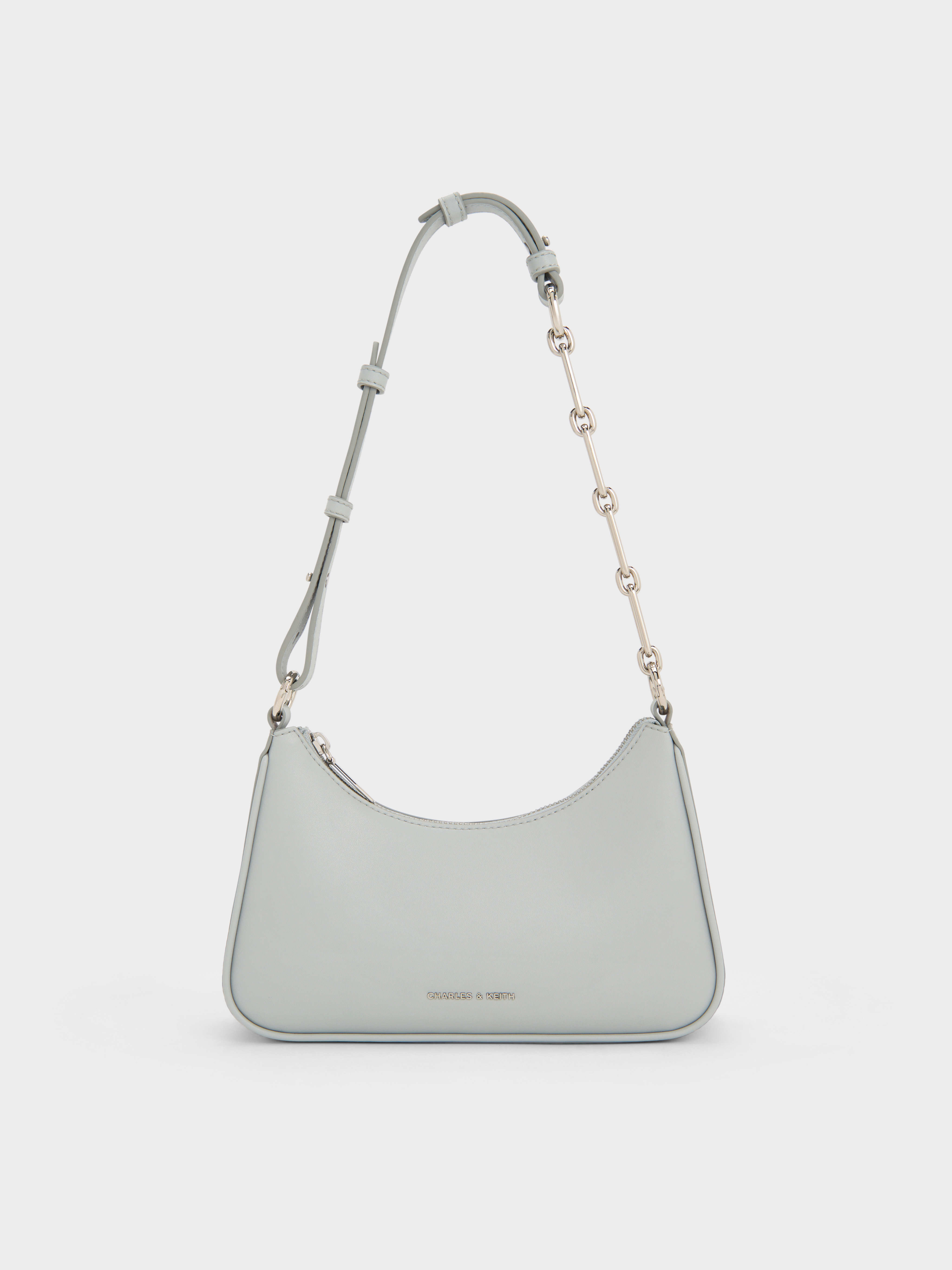 Charles & Keith - Lane Chain-link Shoulder Bag In Sea Salt Blue