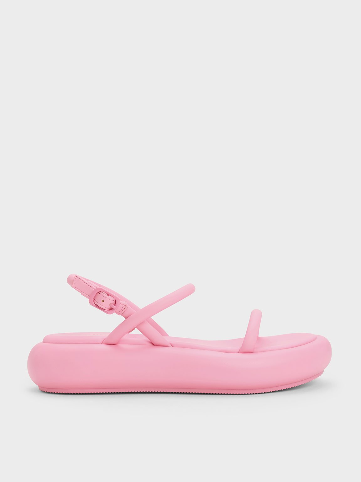 Charles & Keith Keiko Padded Flatform Sandals In Pink