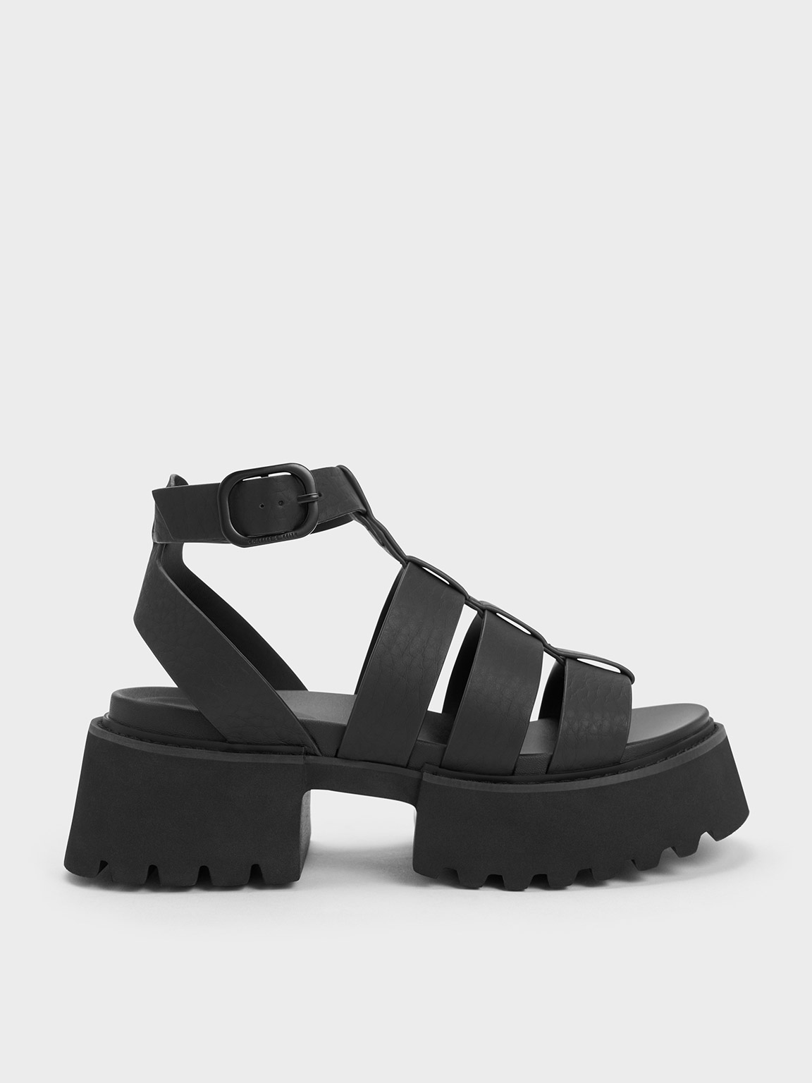 Black Nadine Gladiator Platform Sandals - CHARLES & KEITH US