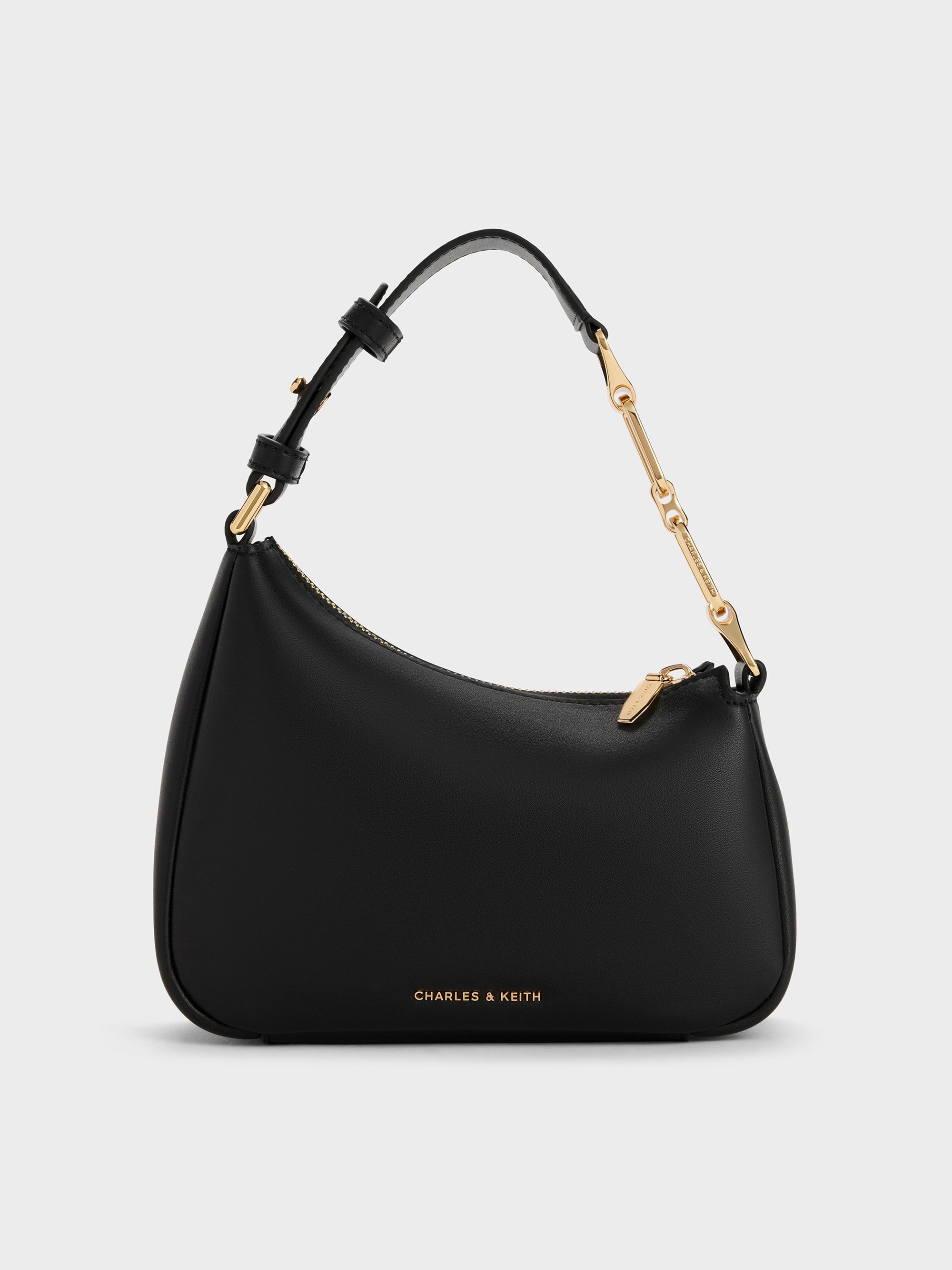 Mini Agatha Chain-Strap Shoulder Bag - Black - CHARLES & KEITH SG