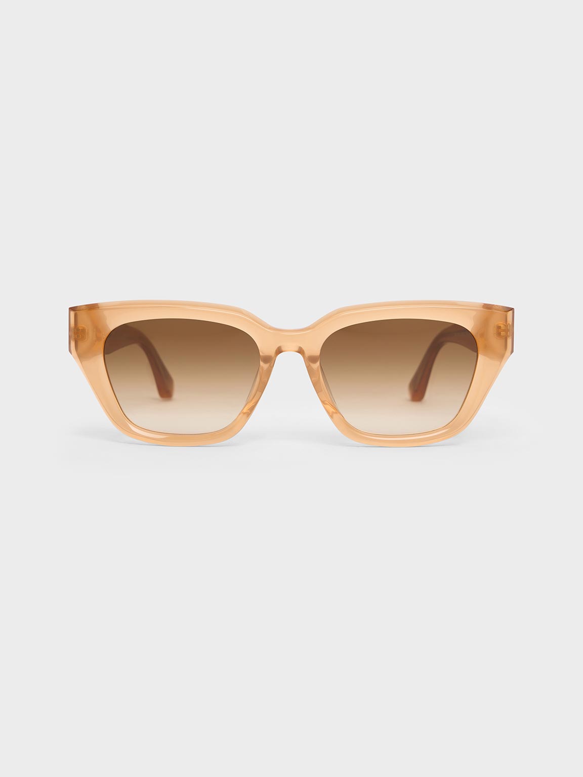 Charles & Keith - Recycled Acetate Cat-eye Sunglasses In Toffee