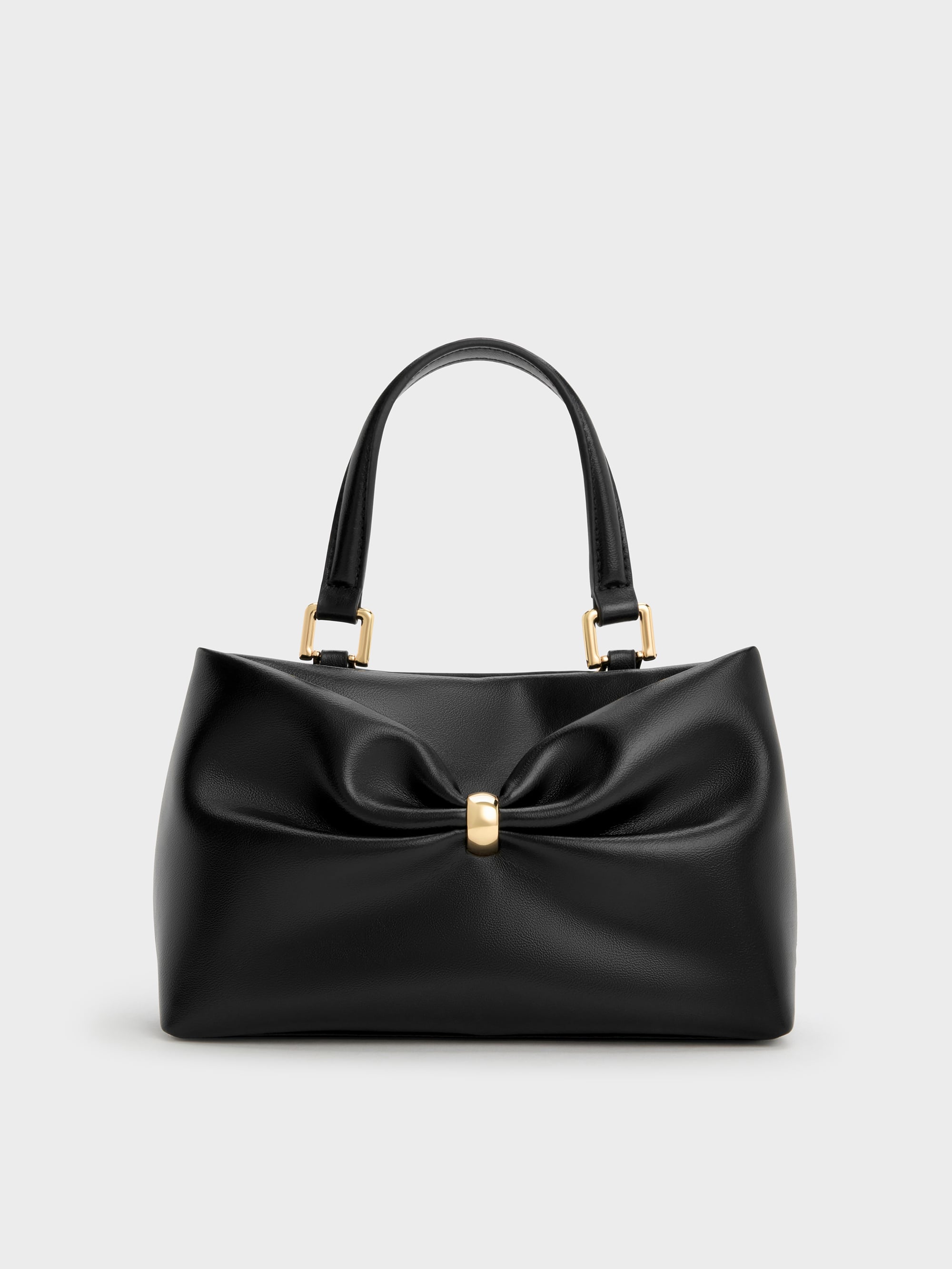 Halsey Ruched Top Handle Bag - 1 - CHARLES & KEITH US