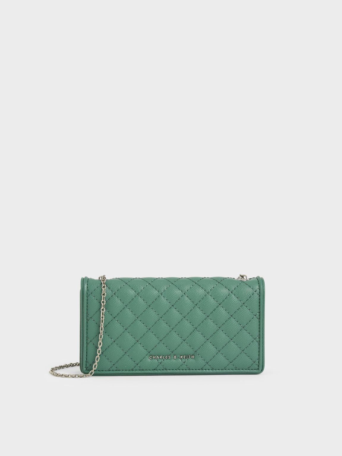 Charles & Keith Quilted Pouch In Green